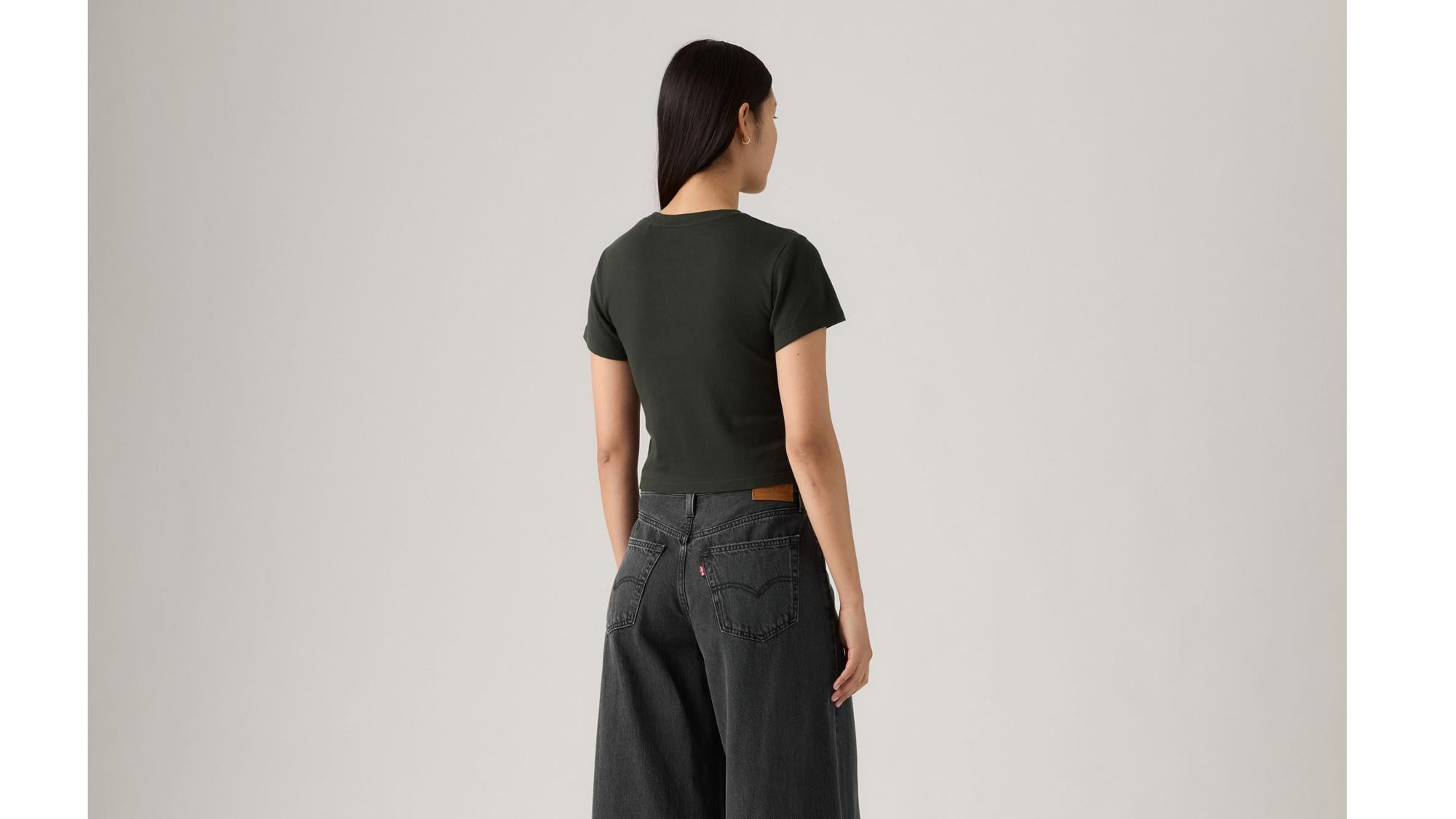 Slim Fit Essential Baskılı Siyah Tişört