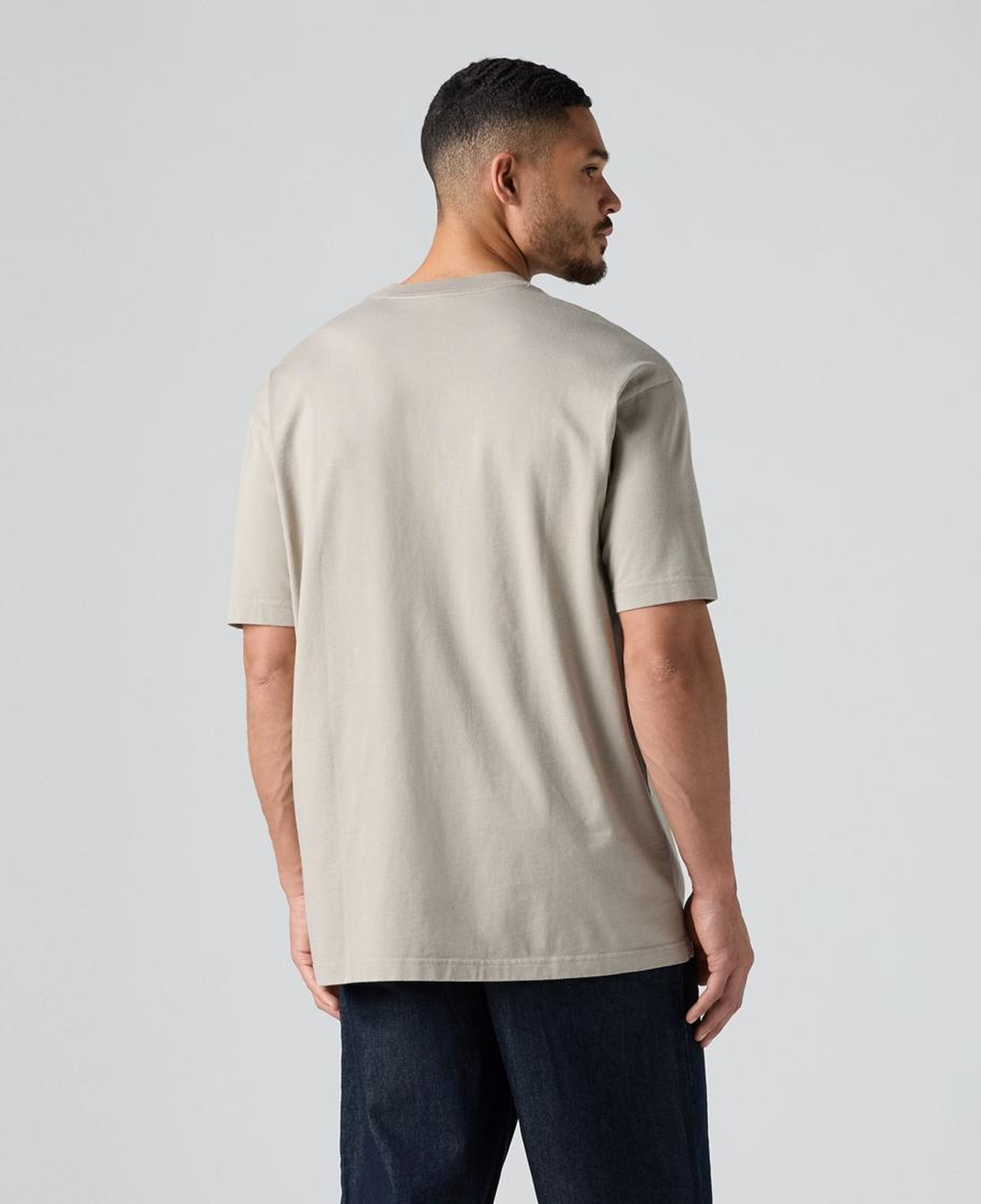 Box Basic Baskılı Oversize Bej Tişört