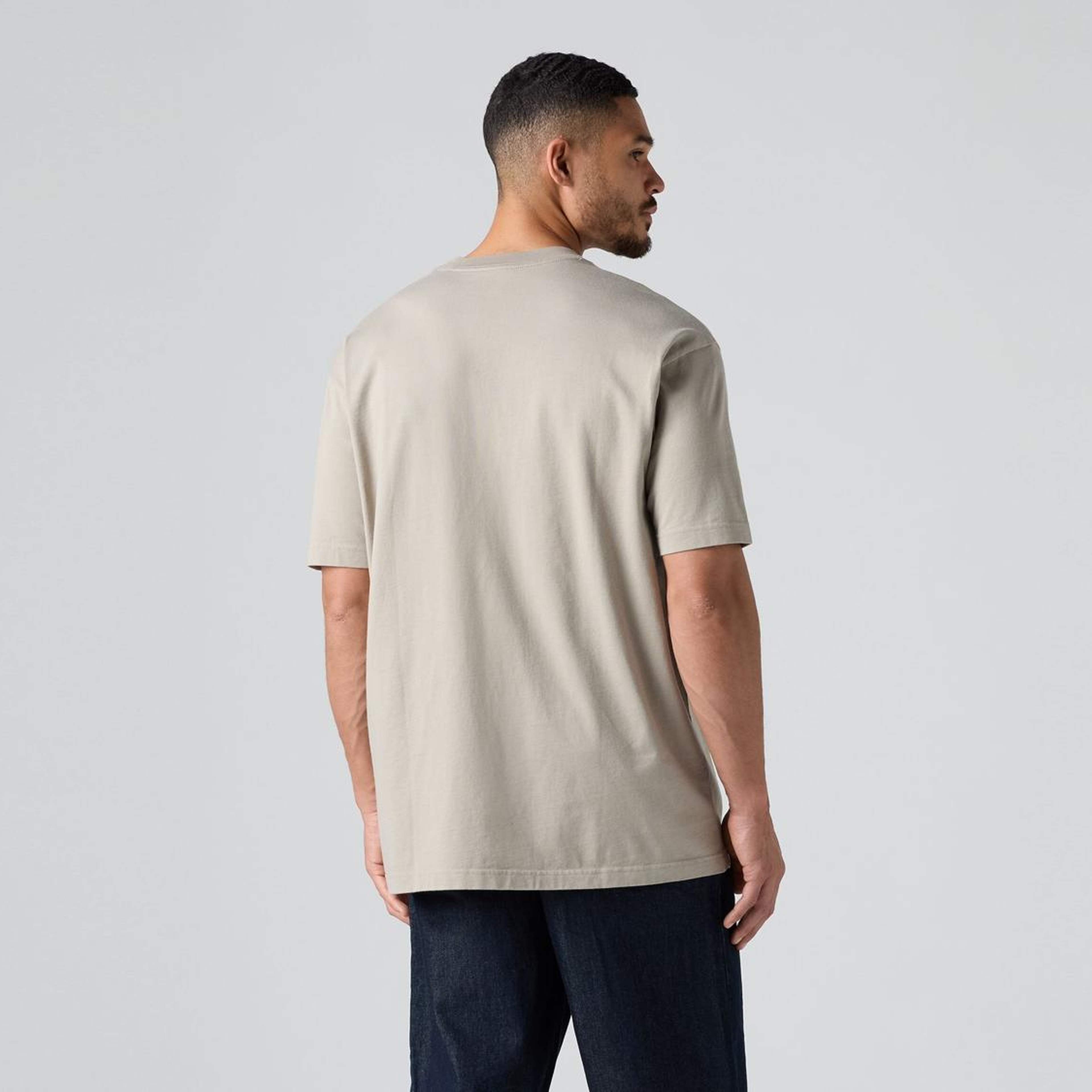 Box Basic Baskılı Oversize Bej Tişört
