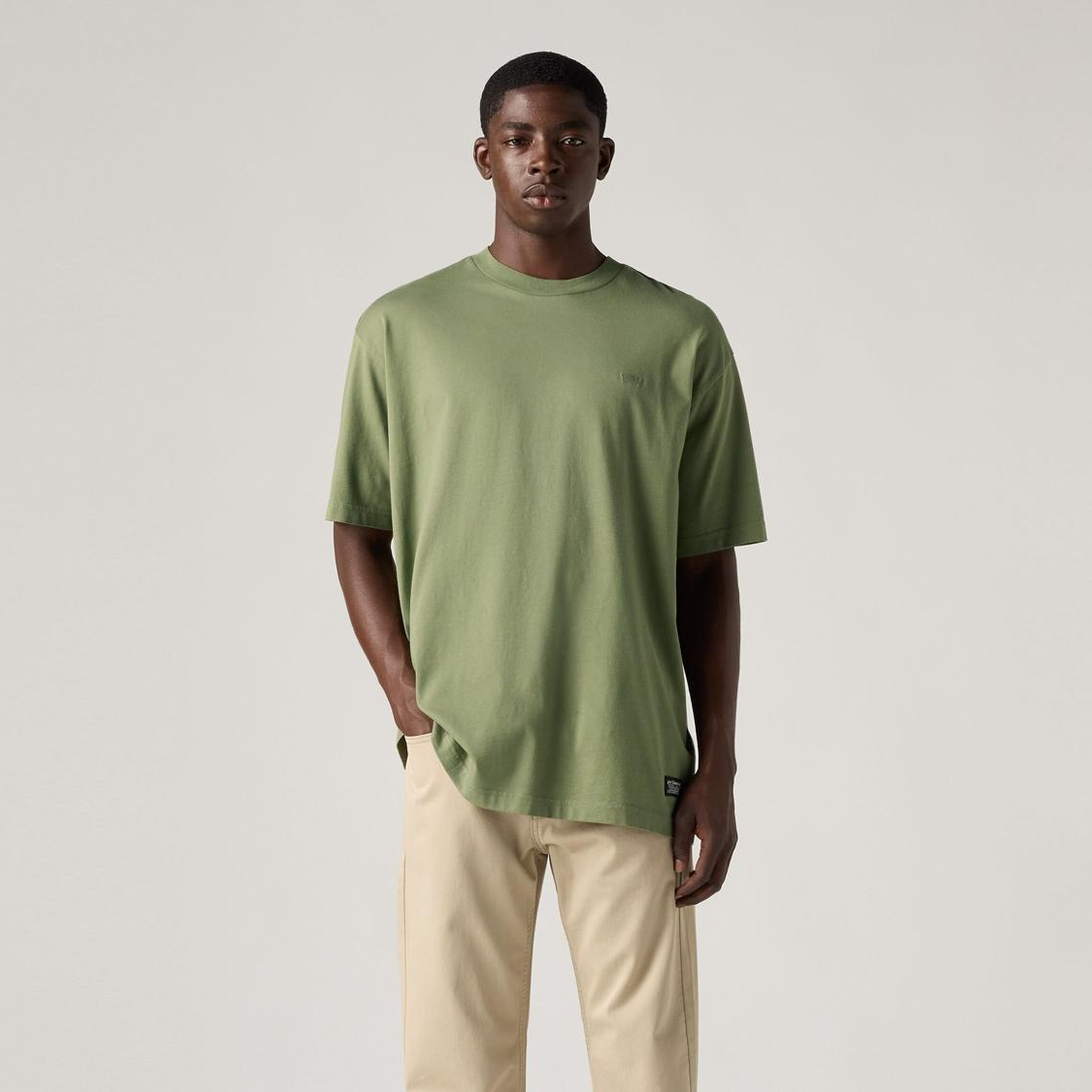 Box Basic Baskılı Oversize Yeşil Tişört