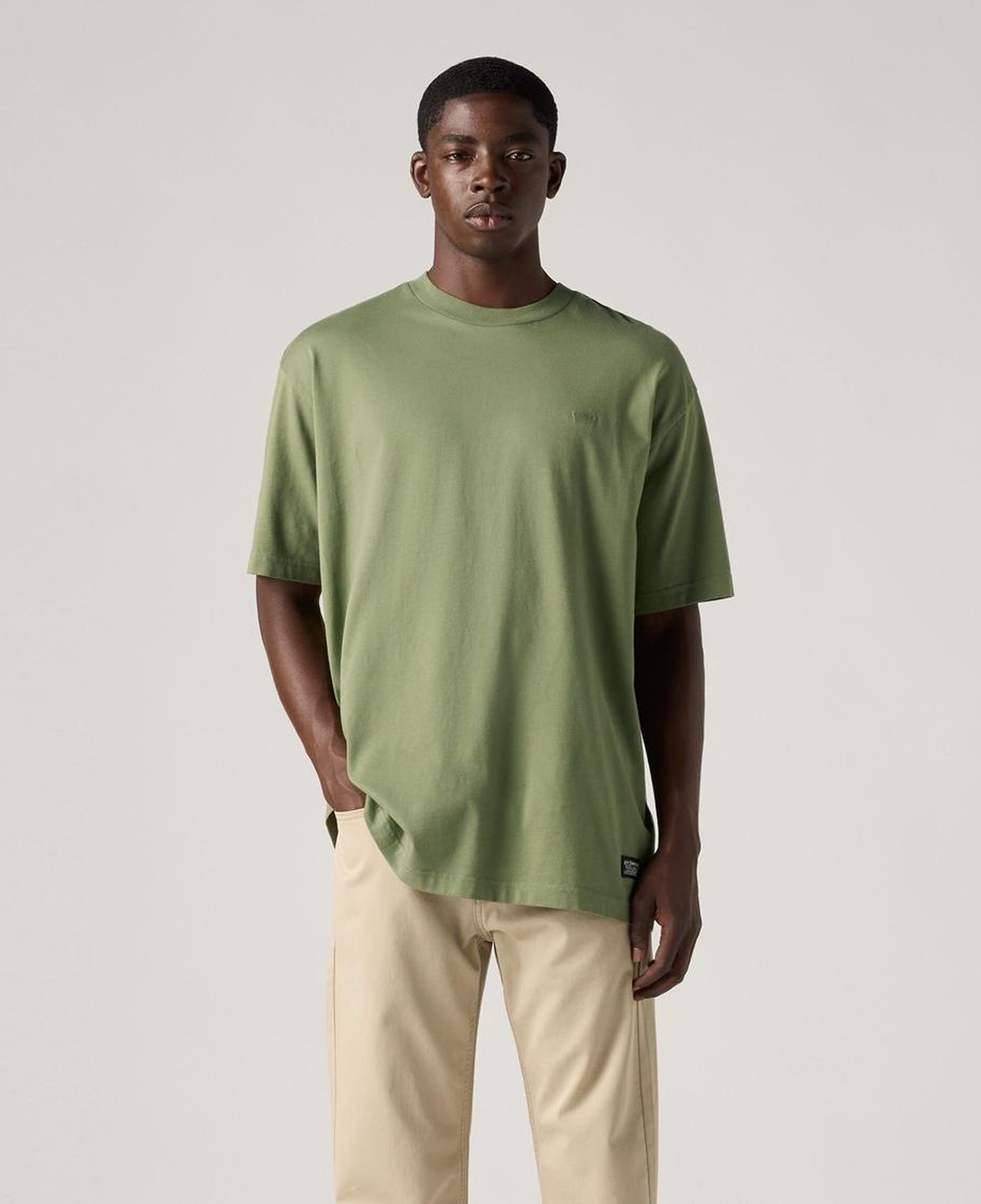 Box Basic Baskılı Oversize Yeşil Tişört