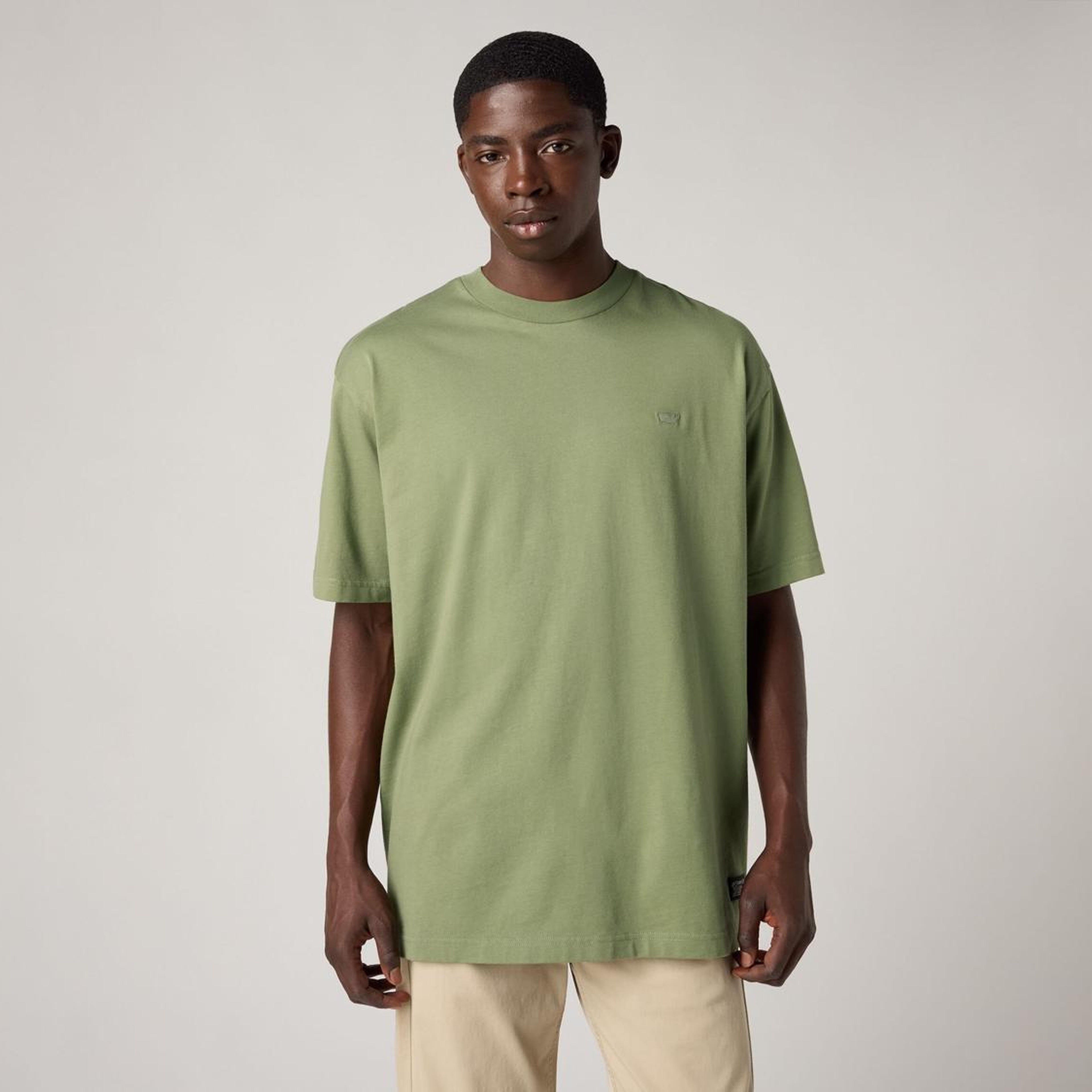 Box Basic Baskılı Oversize Yeşil Tişört