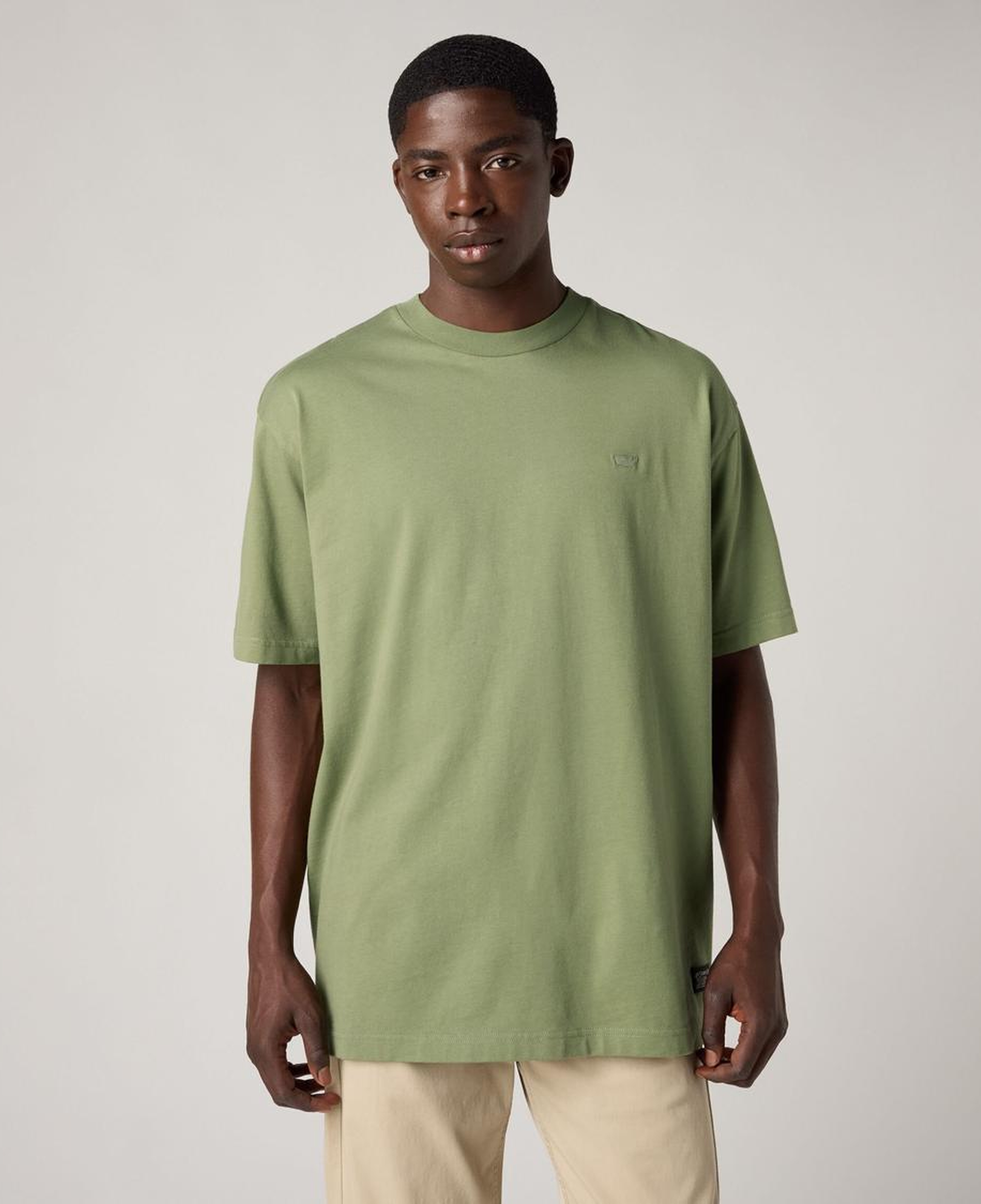 Box Basic Baskılı Oversize Yeşil Tişört