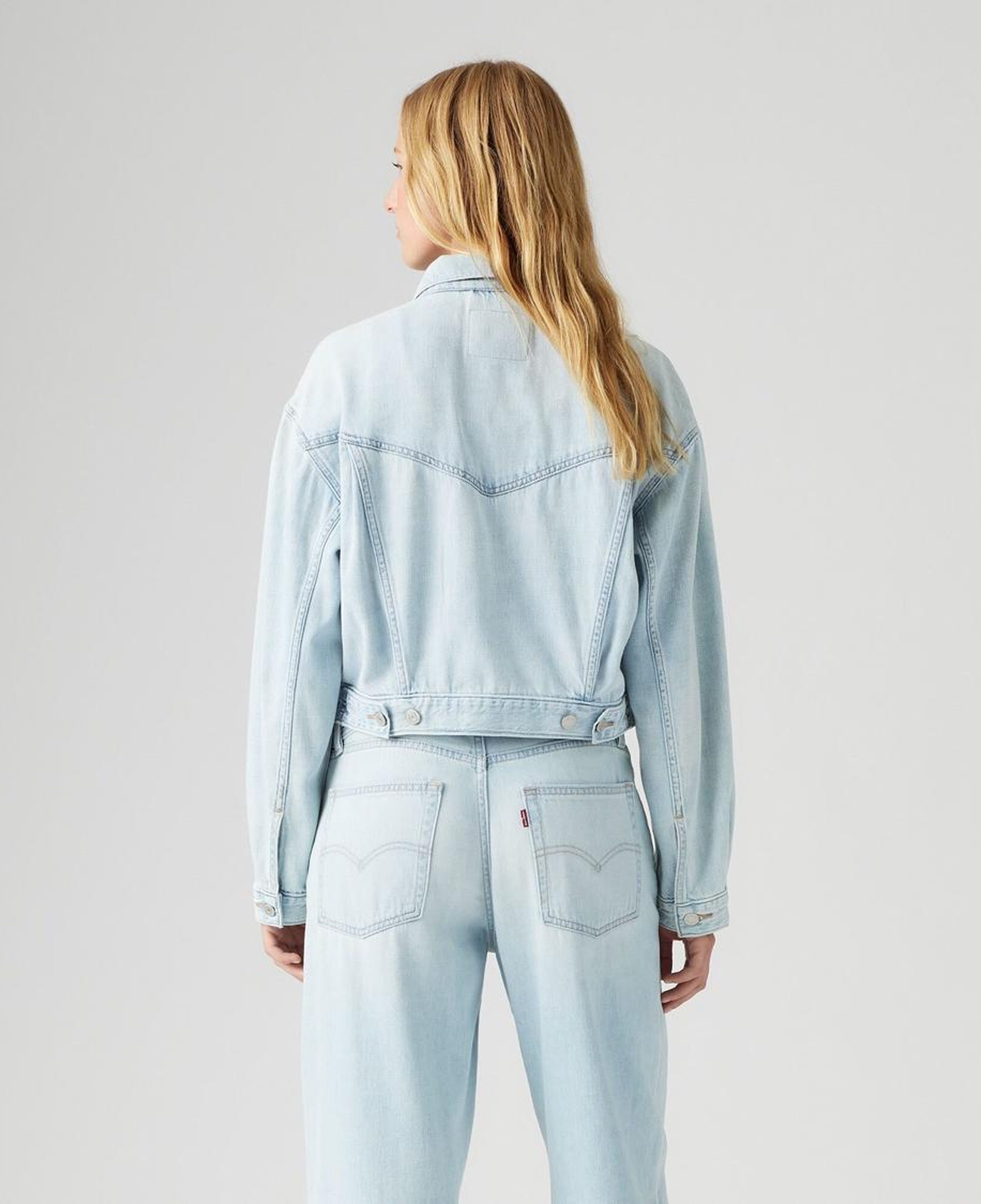 Shrunken '90s Linen+ Denim Trucker Ceket