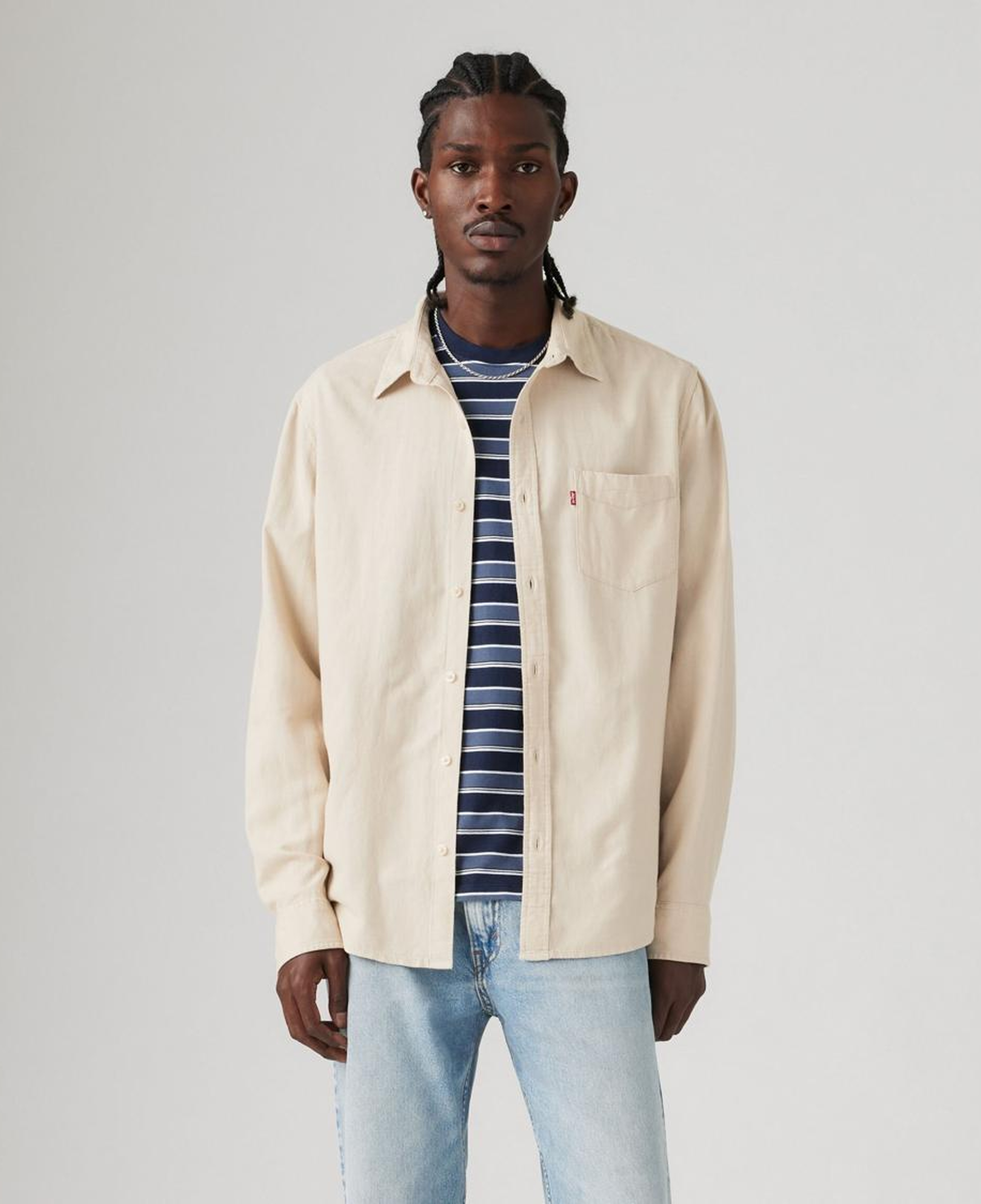 Sunset Pocket Standard Fit Cotton Linen Gömlek