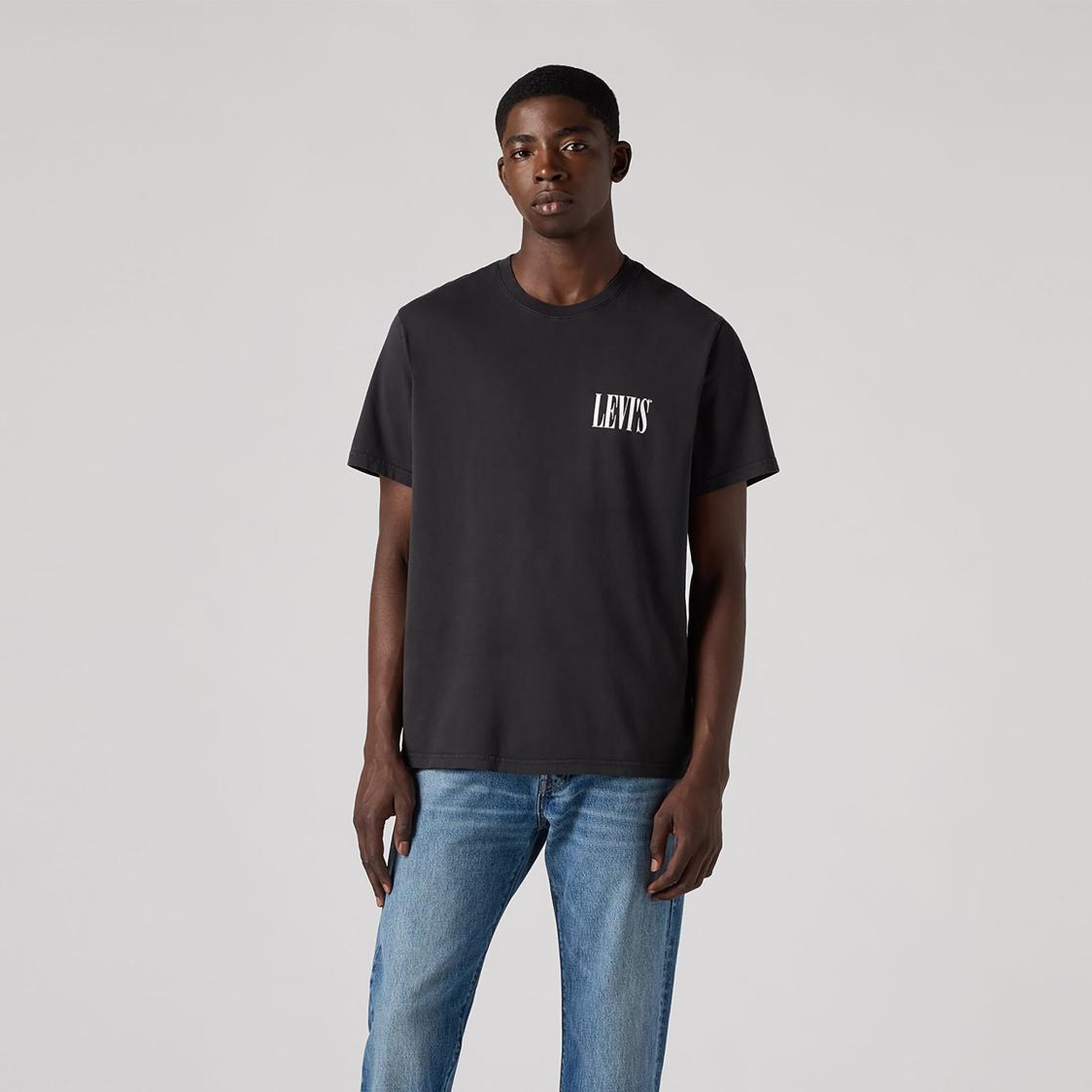 Baskılı Oversize Siyah Tişört