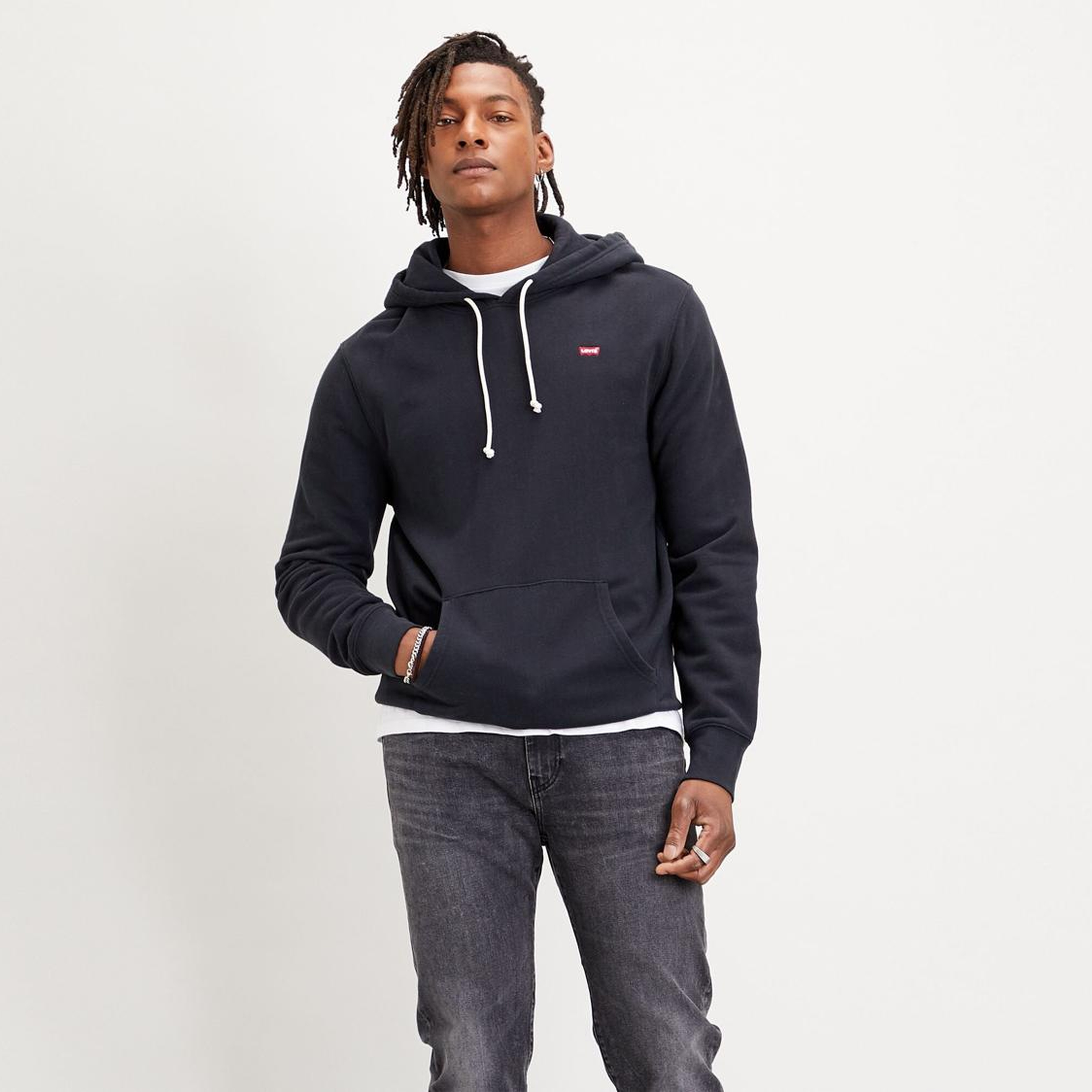 New Original Hoodie  Siyah Erkek Kapüşonlu Sweatshirt