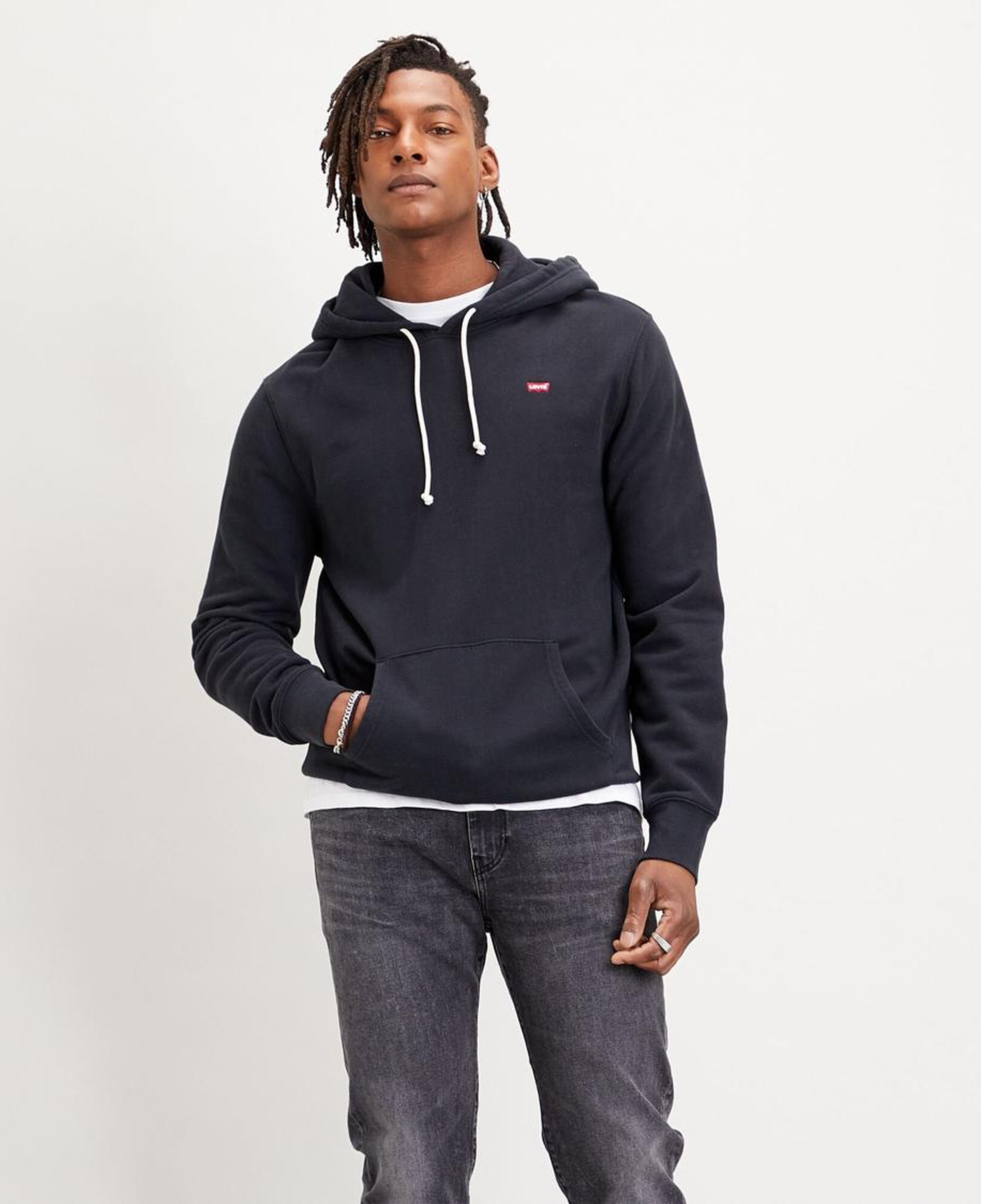 New Original Hoodie Siyah Erkek Kapüşonlu Sweatshirt