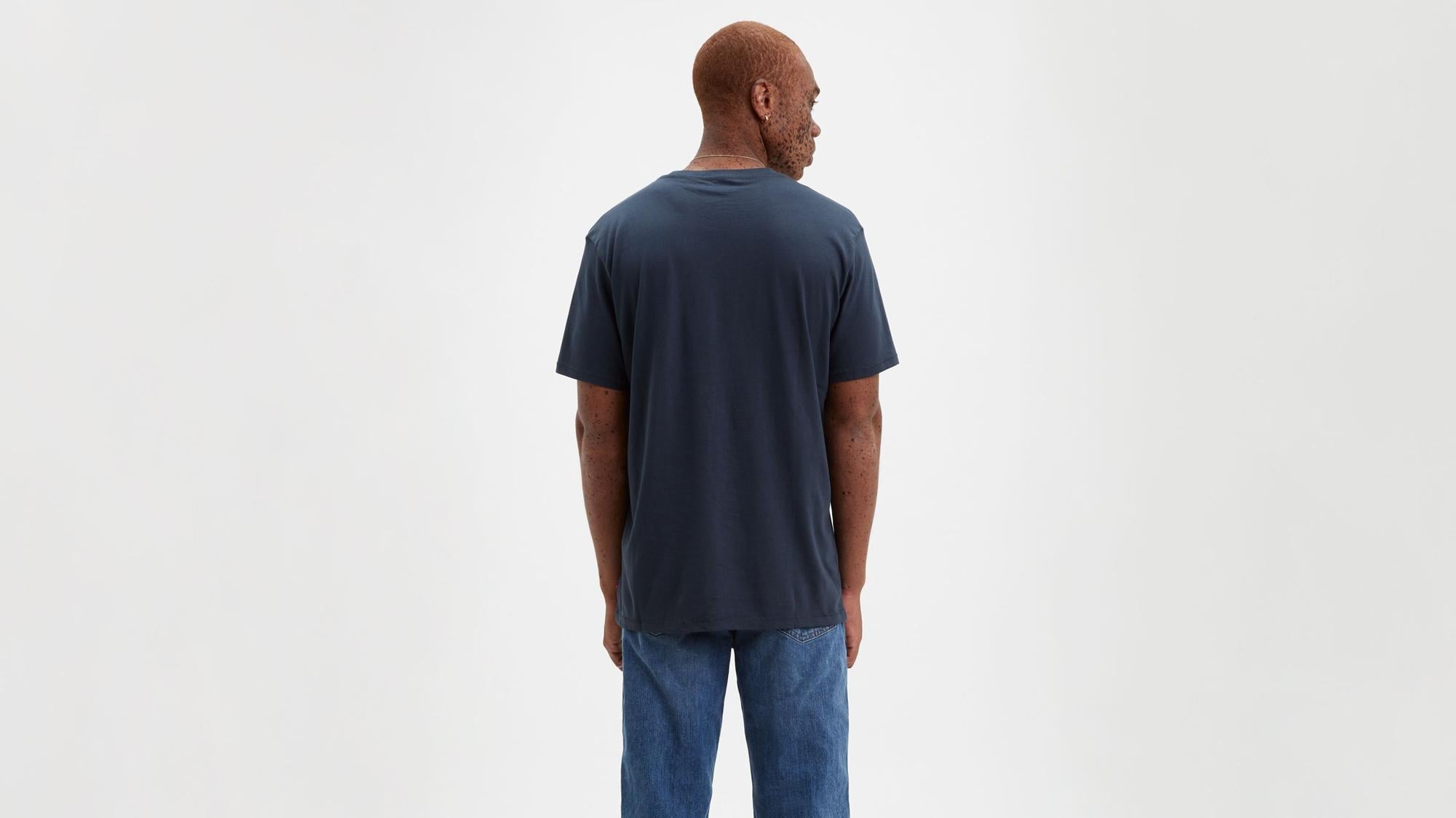 Baskılı Set-In Neck Mavi Tişört