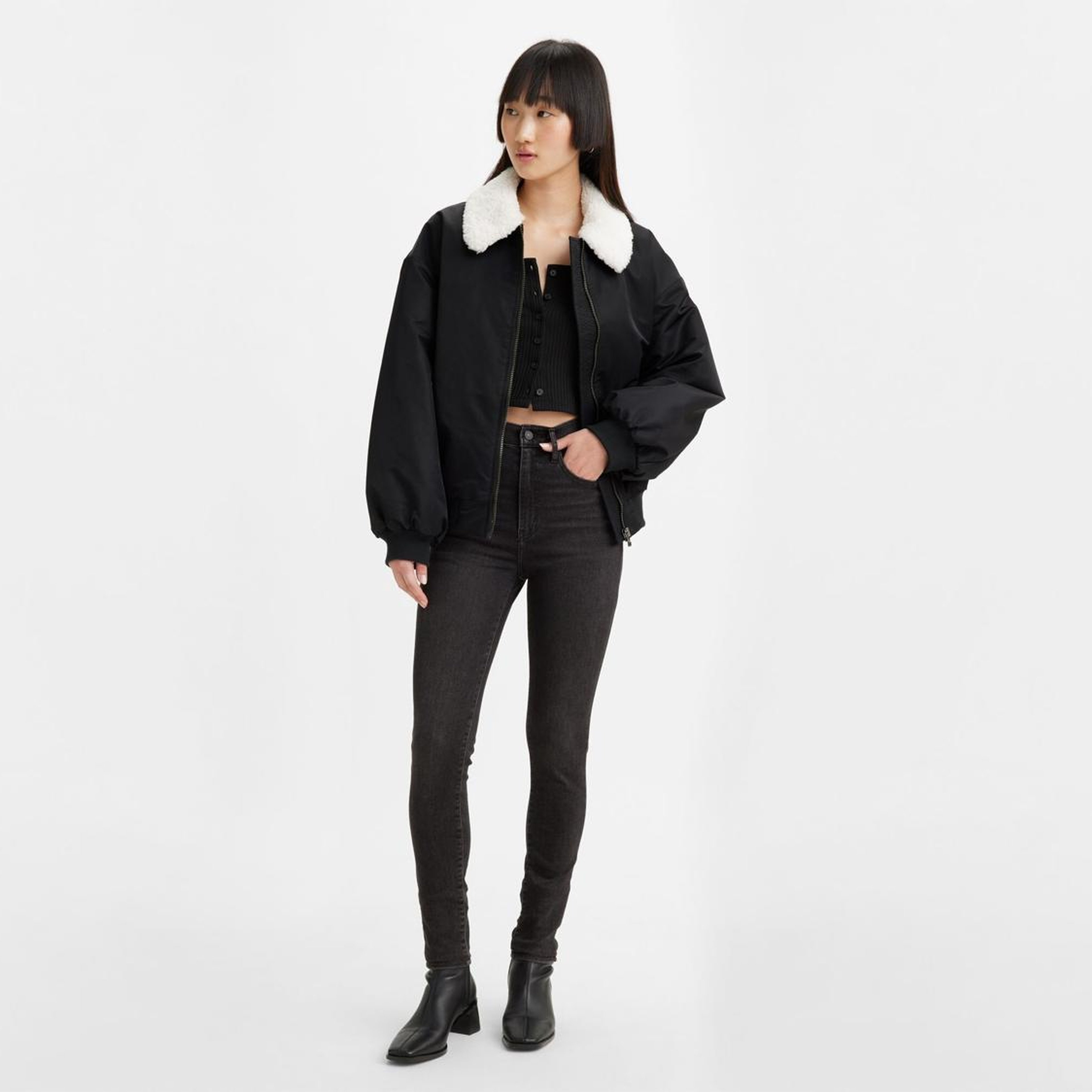 Mile High Super Skinny Kadın Jean Pantolon - Black Ground