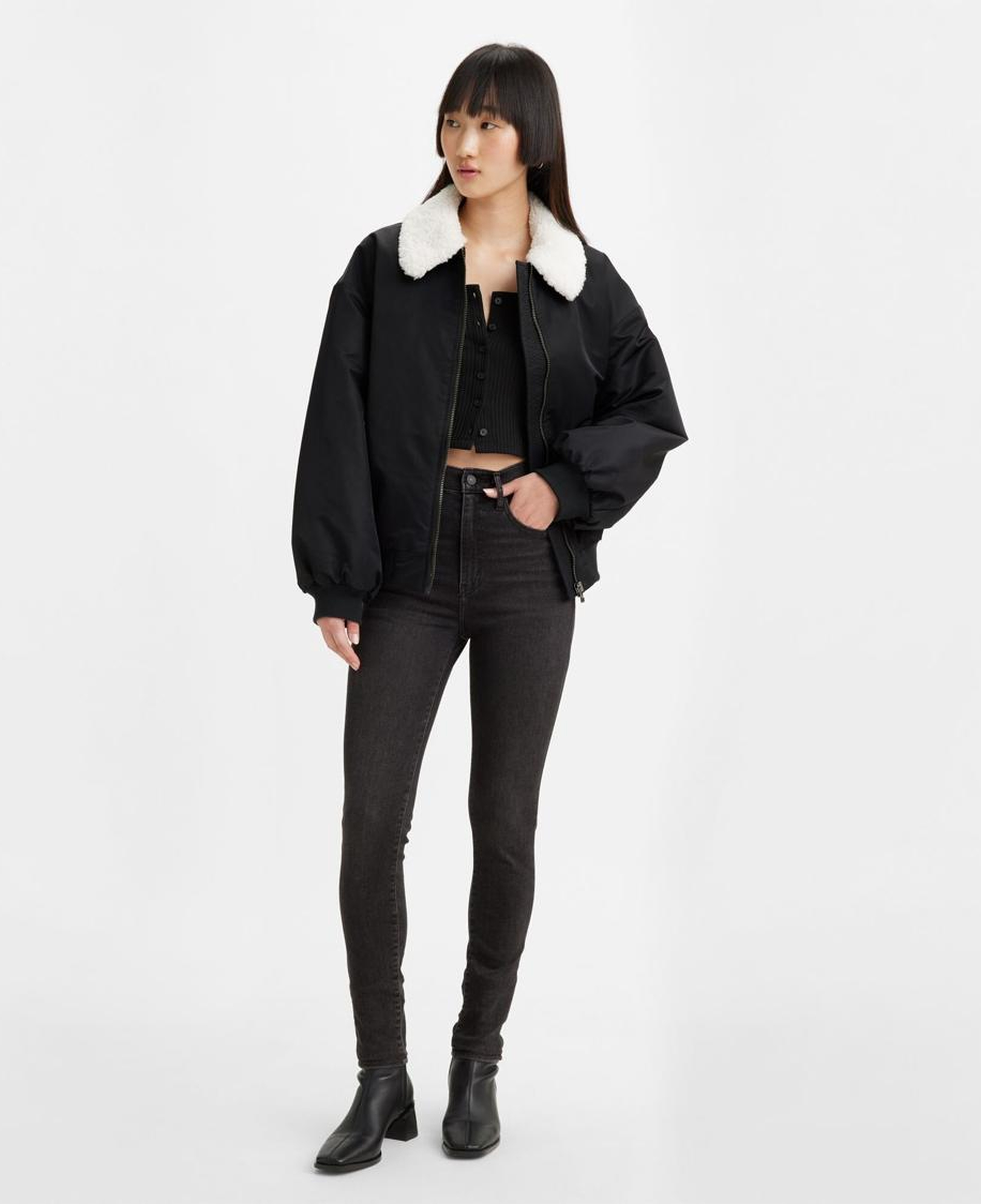 Mile High Super Skinny Kadın Jean Pantolon - Black Ground