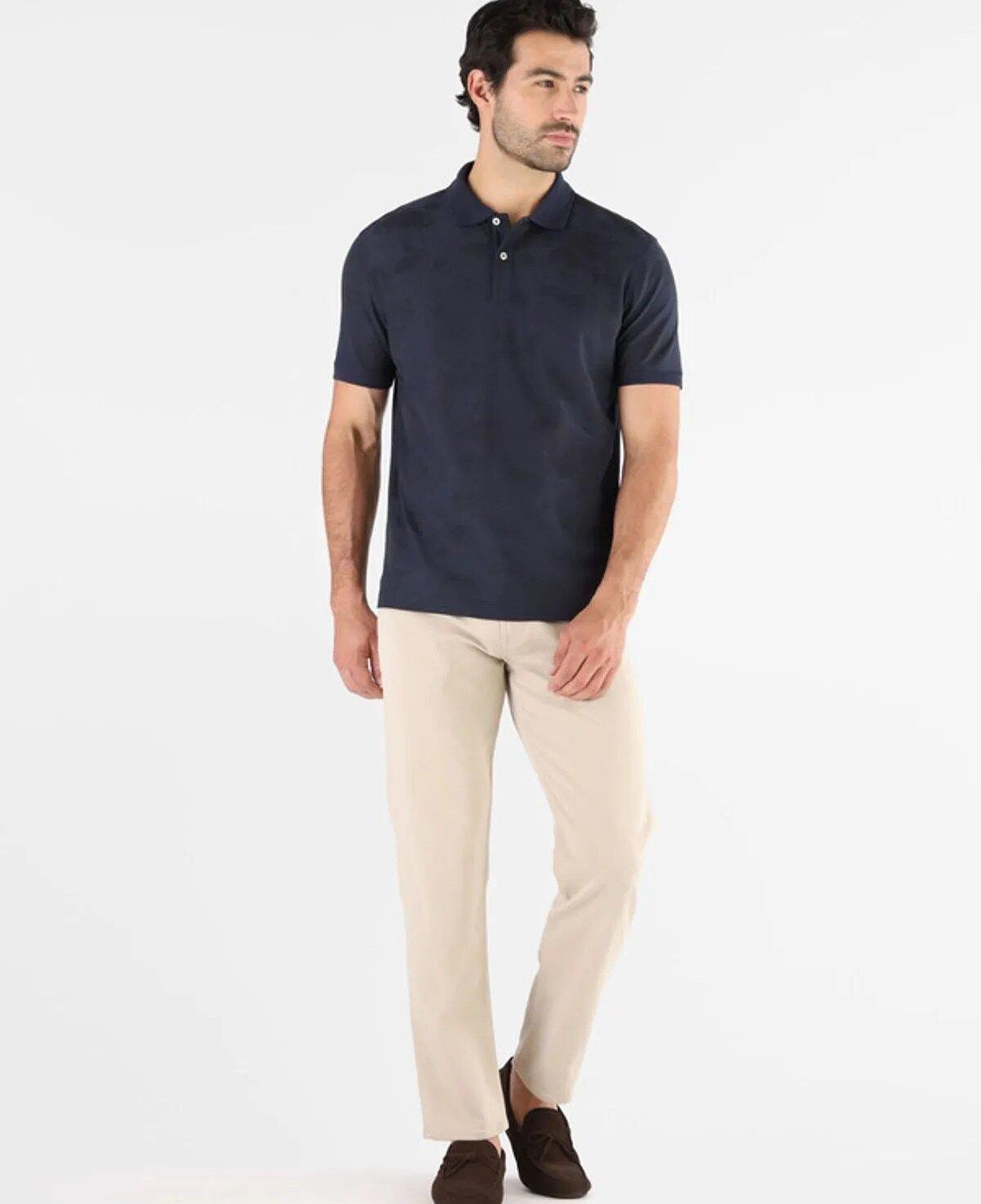 Jacquard Erkek Modal Karışımlı Regular Fit Polo T-Shirt