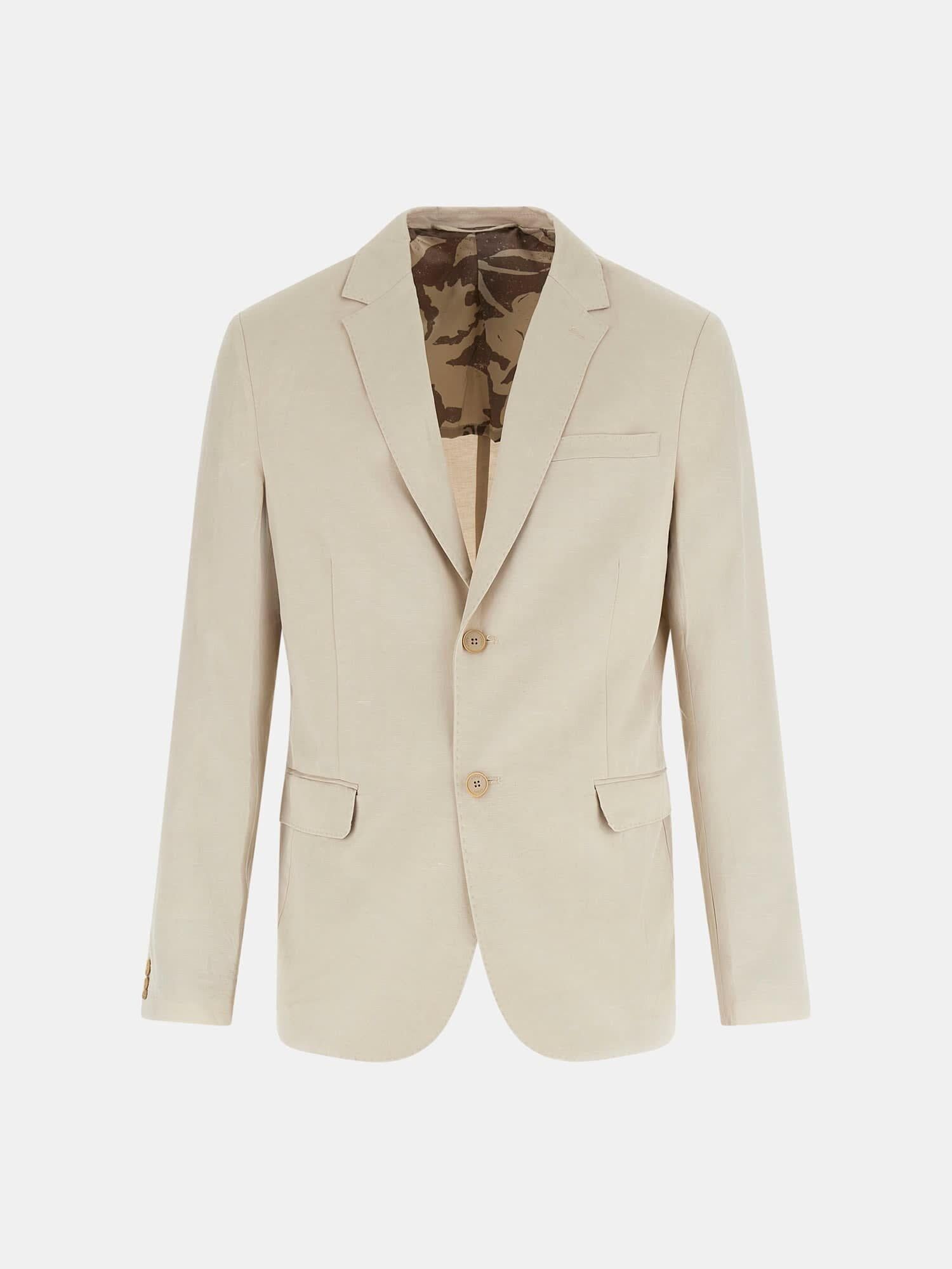 Eaton Erkek Keten Karışımlı Vatkalı Blazer