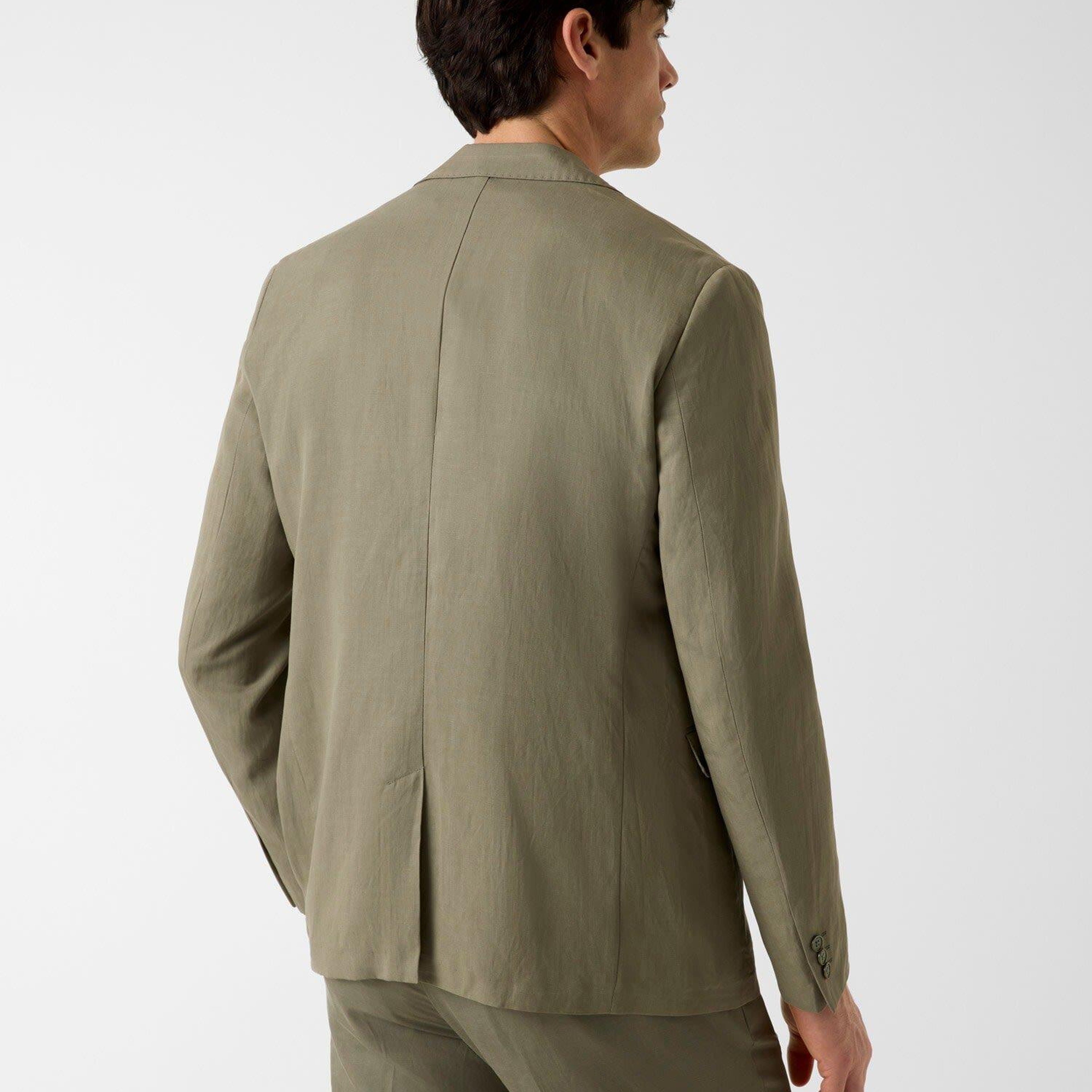 Eaton Erkek Keten Karışımlı Vatkalı Blazer