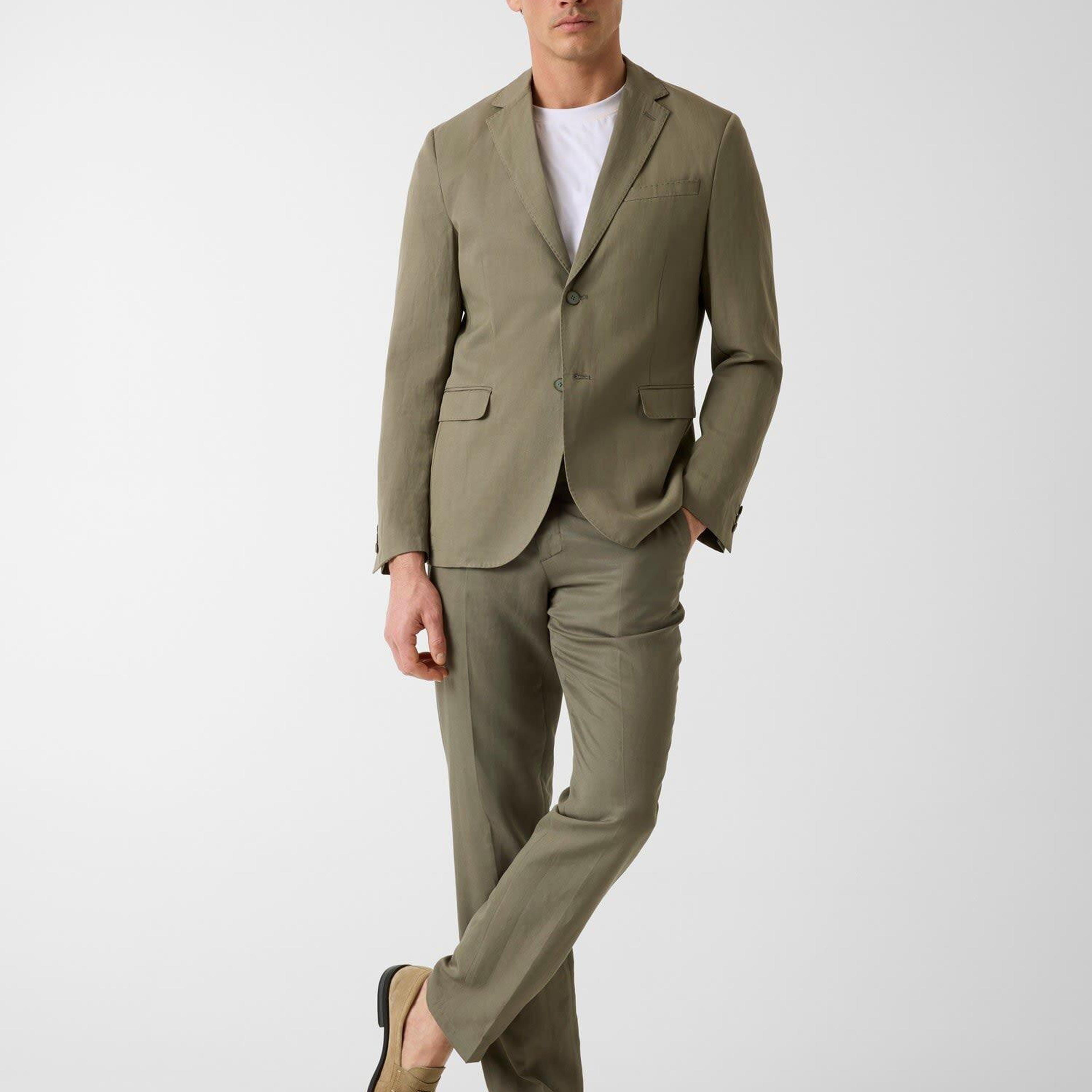 Eaton Erkek Keten Karışımlı Vatkalı Blazer