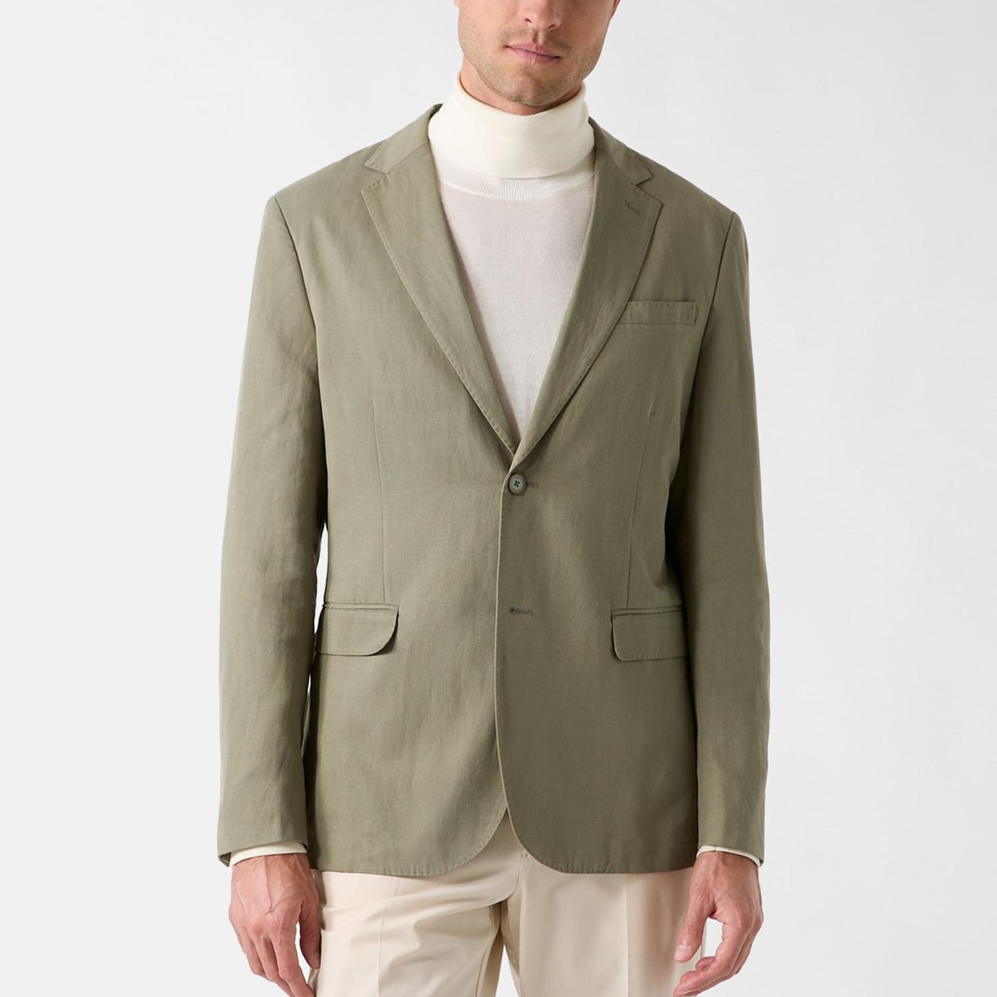 Eaton Erkek Keten Karışımlı Vatkalı Blazer