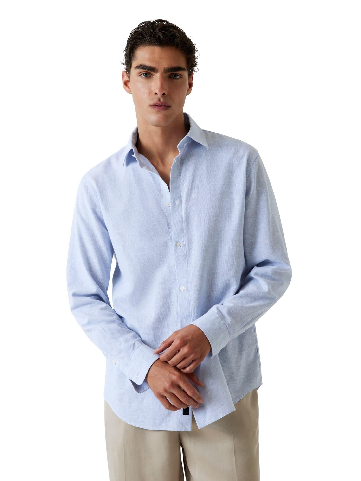 Slub Erkek Keten Karışımlı Regular Fit Gömlek