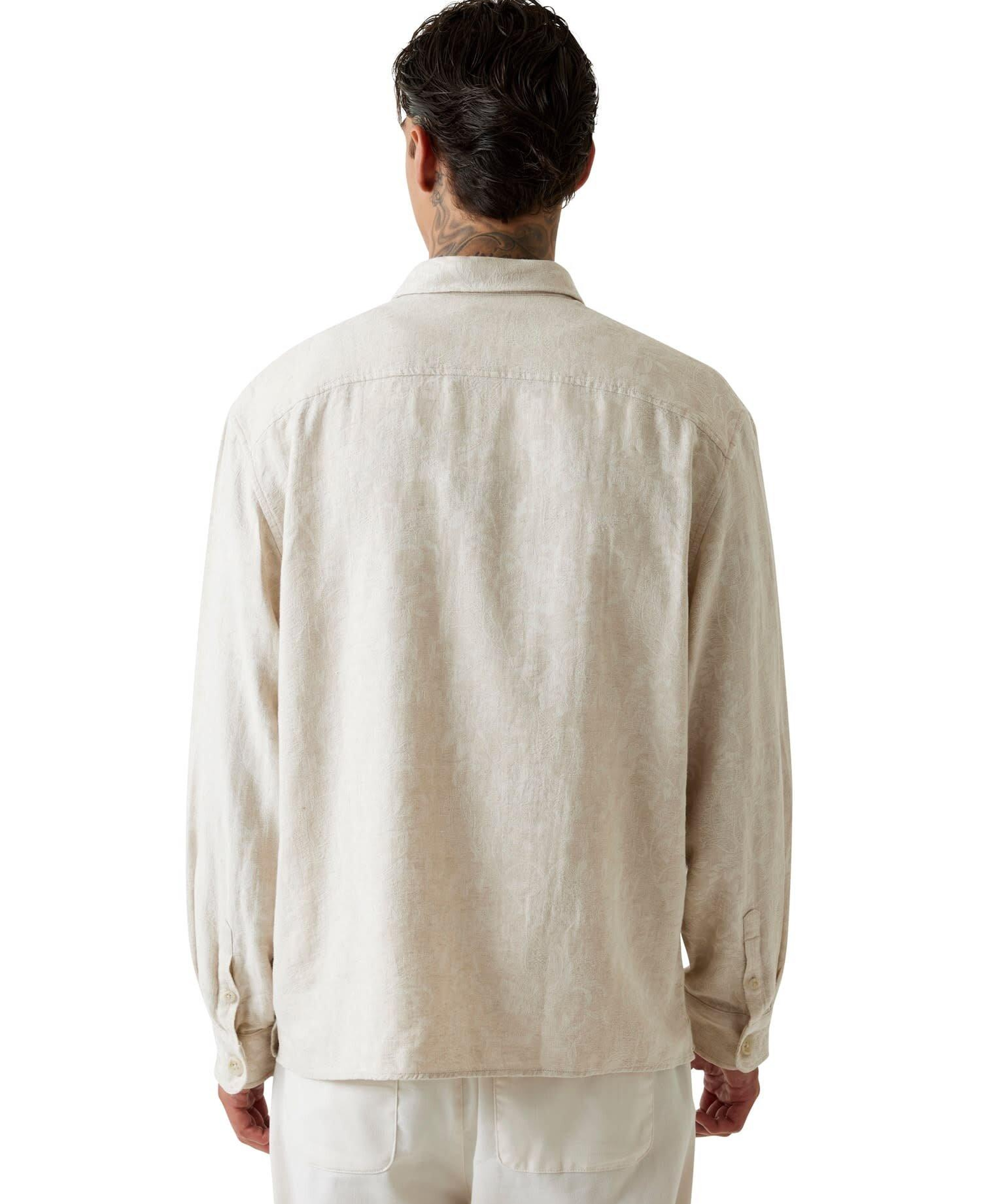 Jacquard Erkek Keten Karışımlı Comfort Fit Gömlek