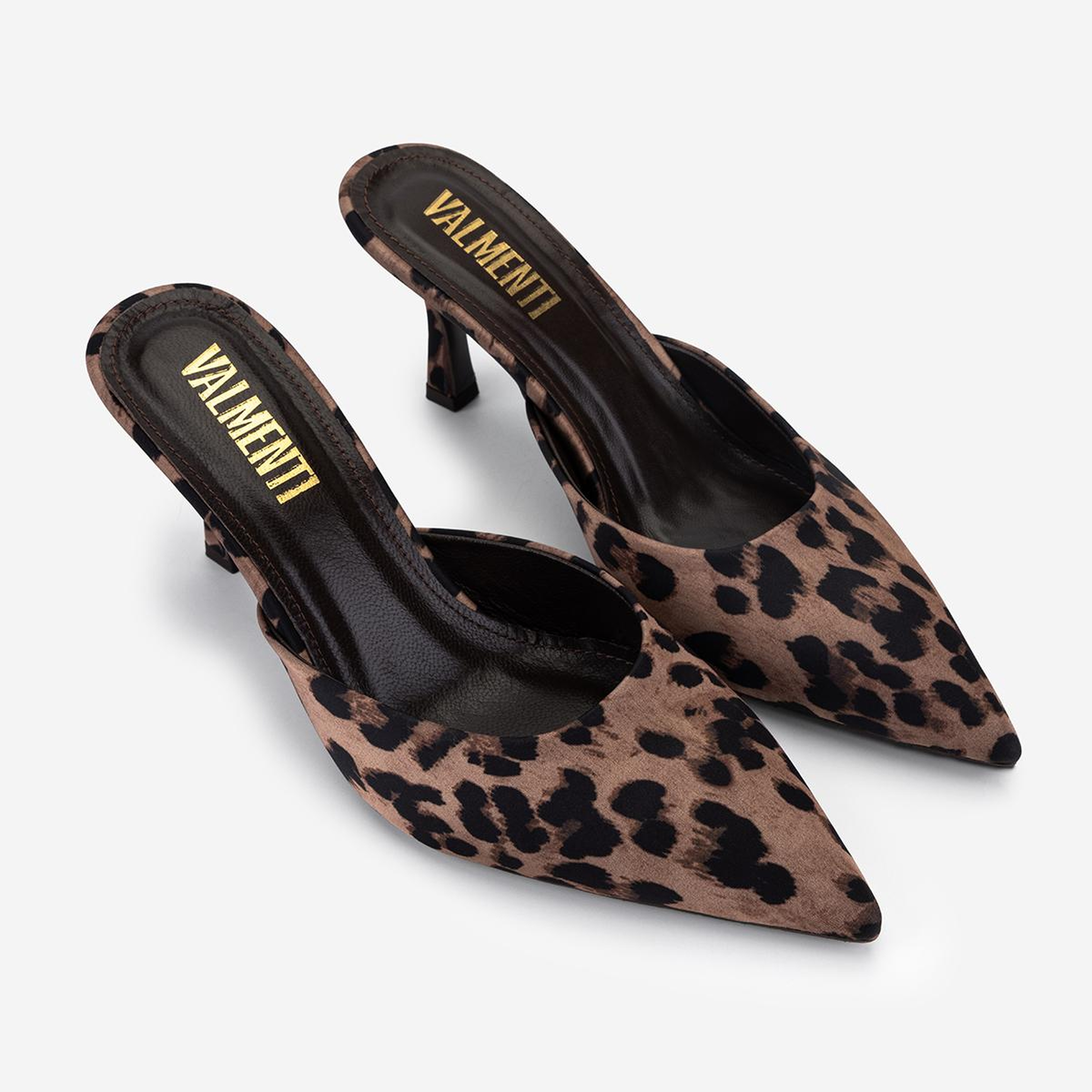 Valmenti Kadın Tekstil Leopar Topuklu Terlik