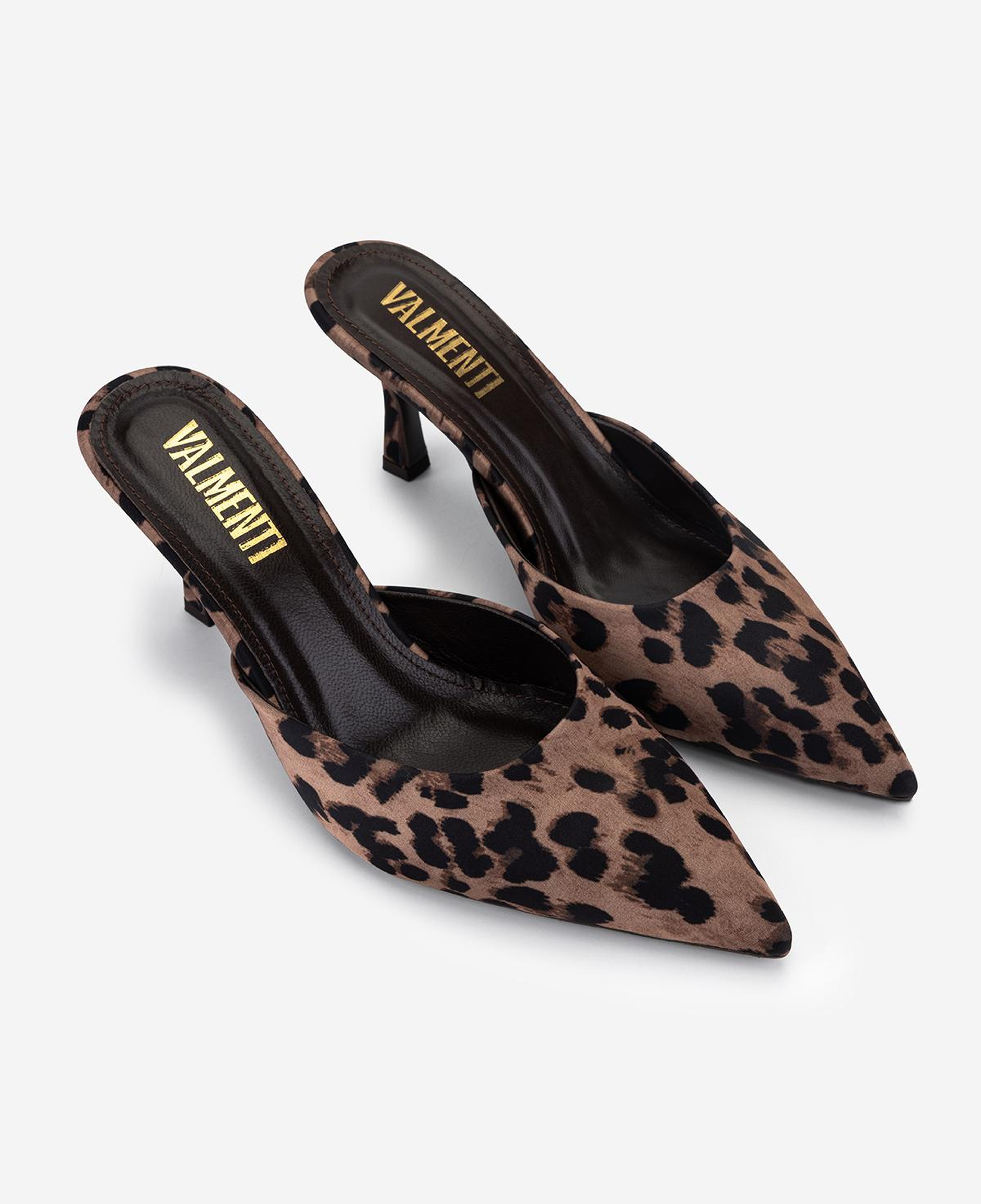 Valmenti Kadın Tekstil Leopar Topuklu Terlik