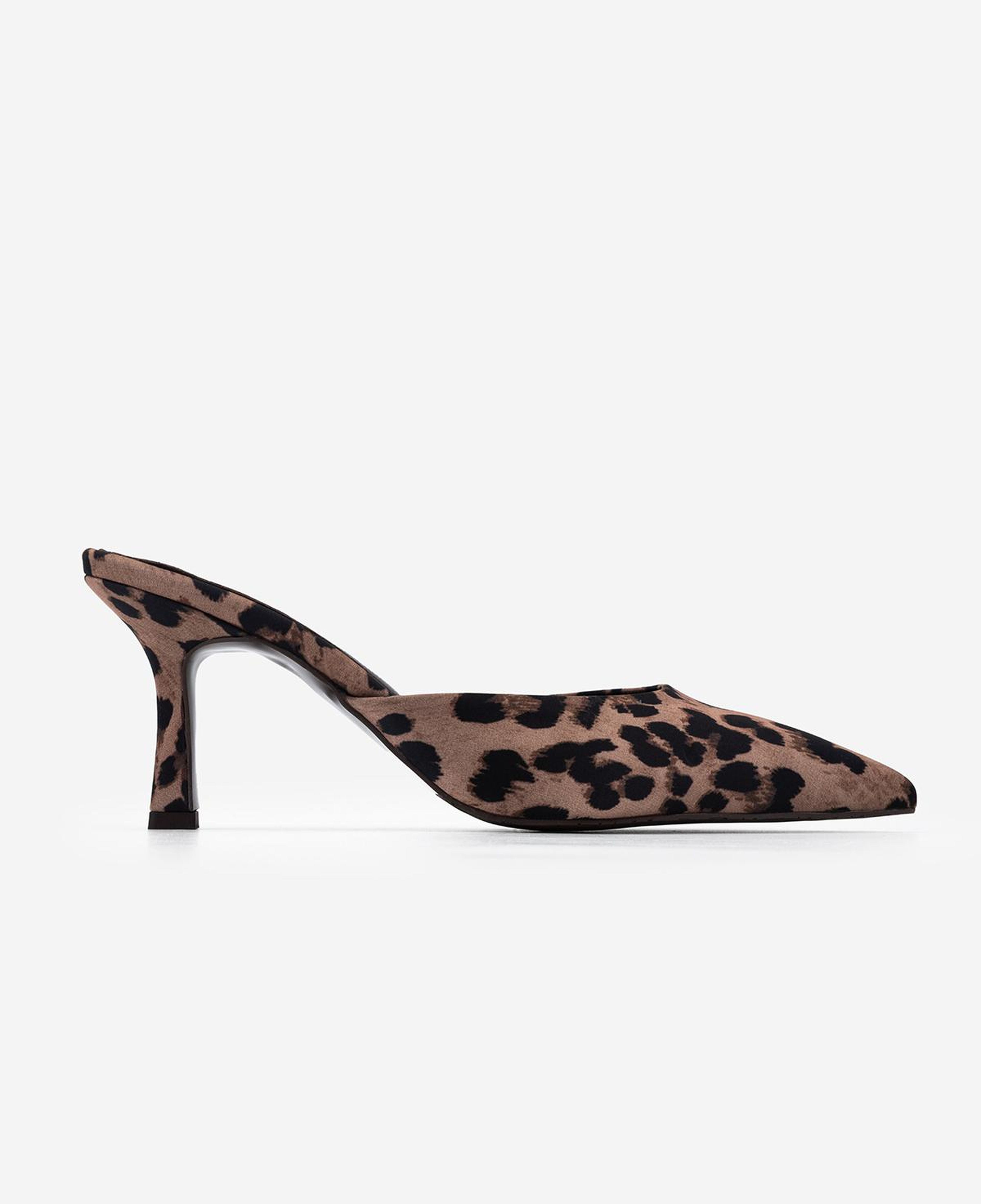 Valmenti Kadın Tekstil Leopar Topuklu Terlik