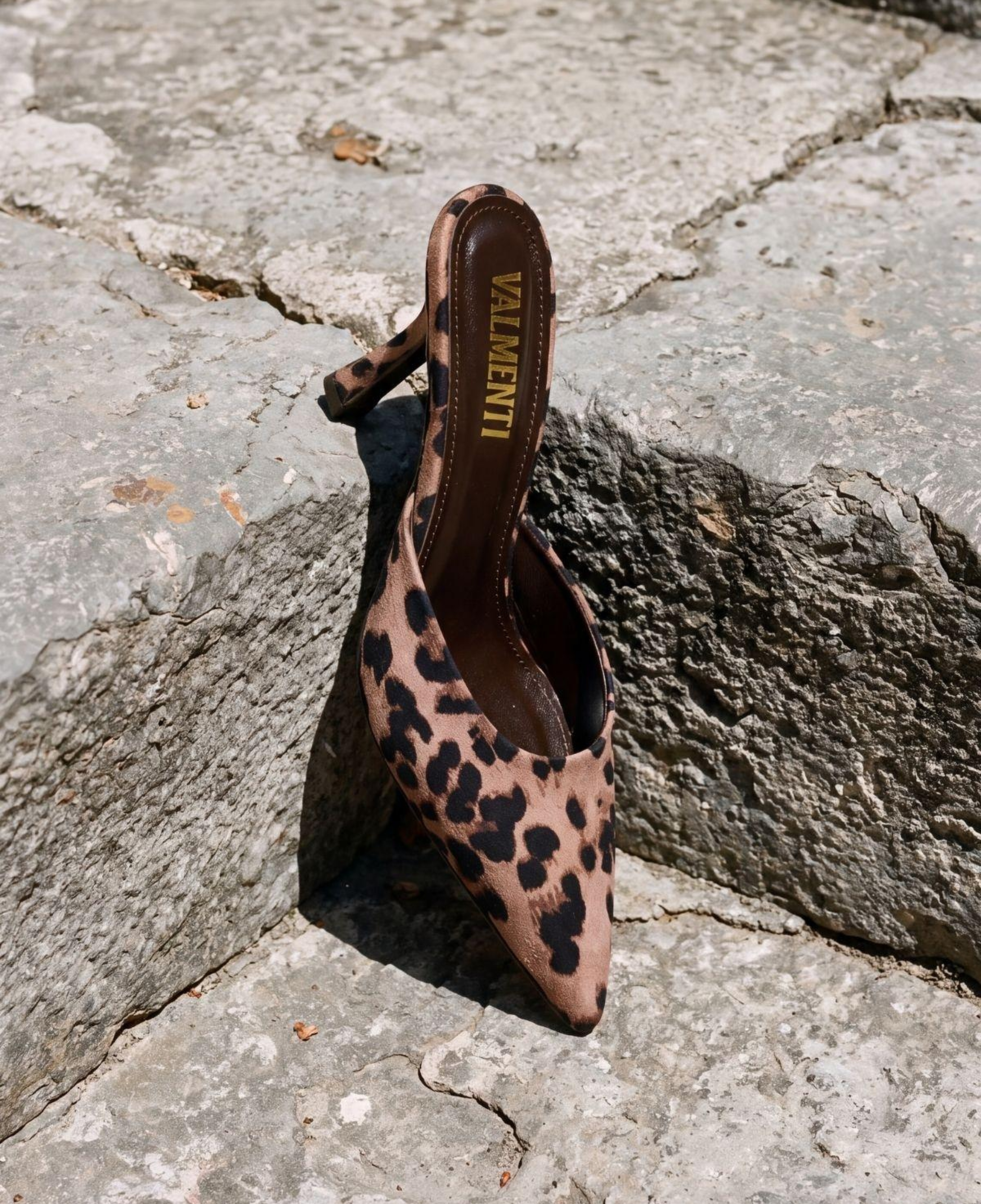 Valmenti Kadın Tekstil Leopar Topuklu Terlik