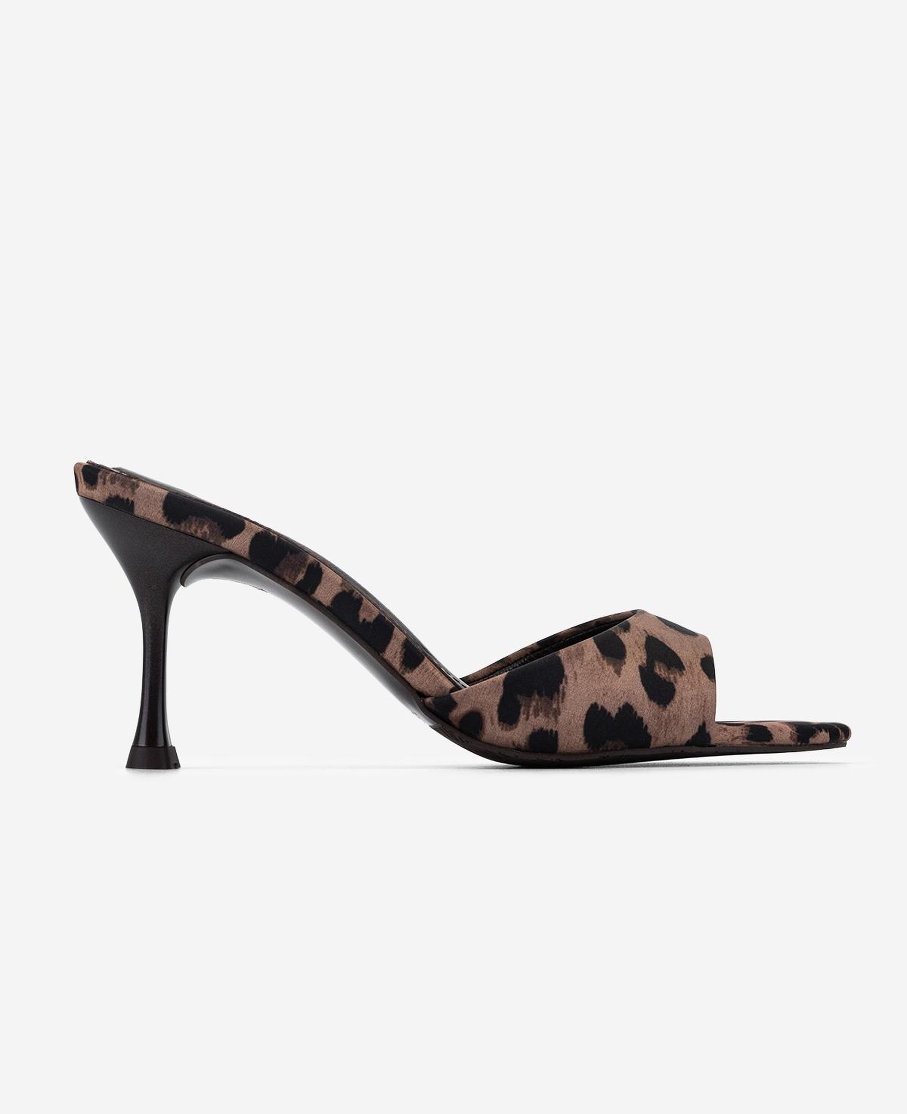 Valmenti Kadın Tekstil Leopar Topuklu Terlik