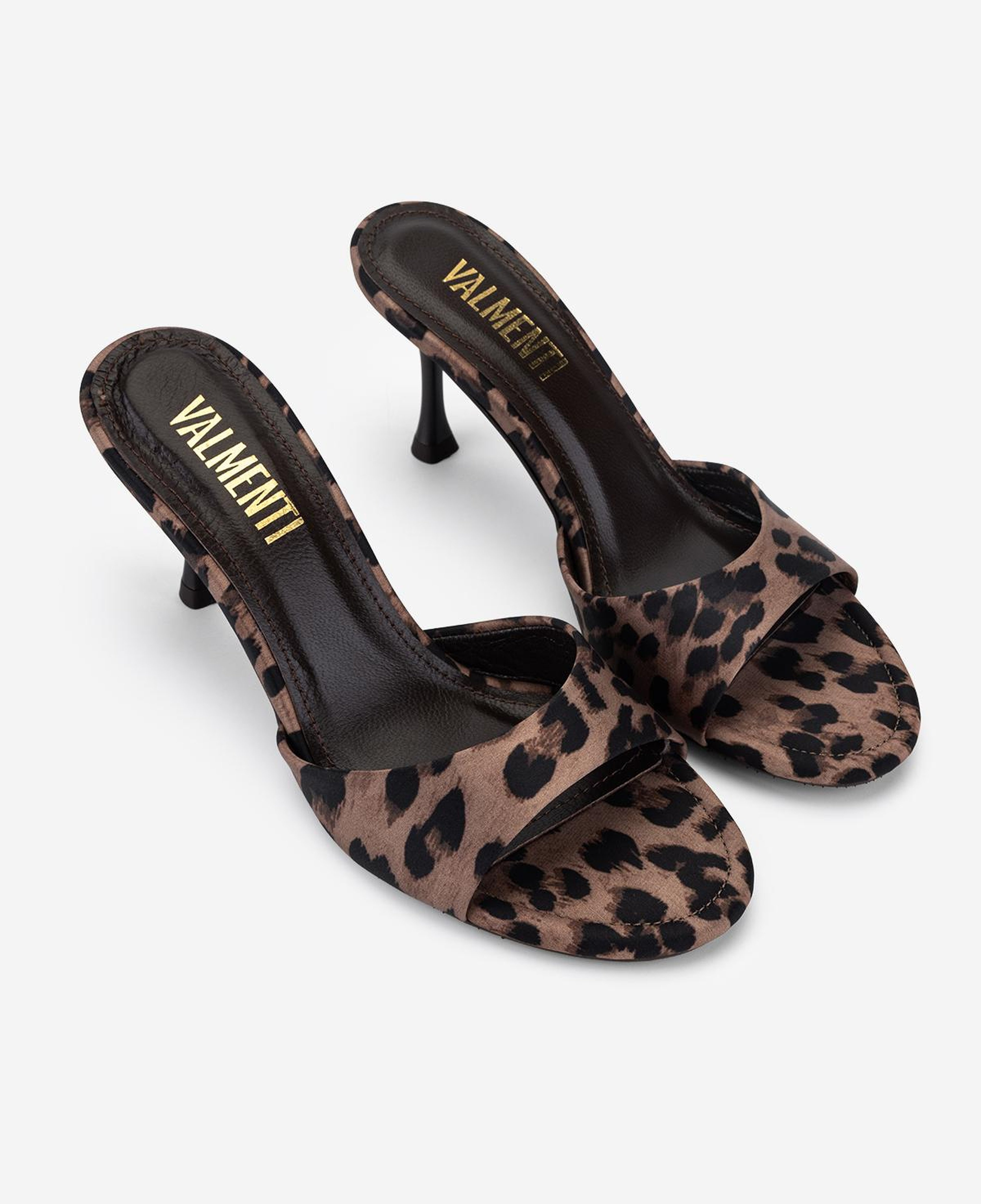 Valmenti Kadın Tekstil Leopar Topuklu Terlik