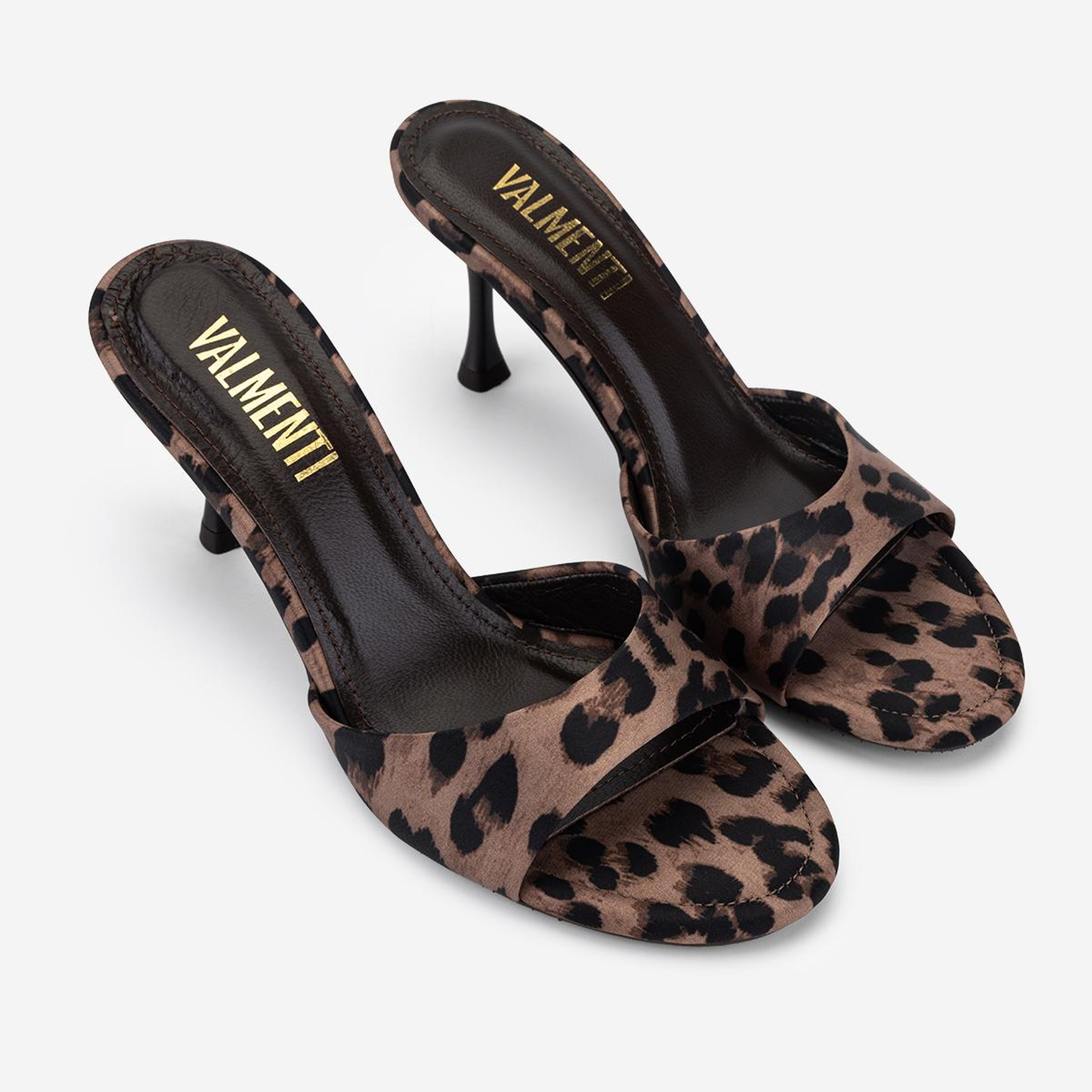 Valmenti Kadın Tekstil Leopar Topuklu Terlik