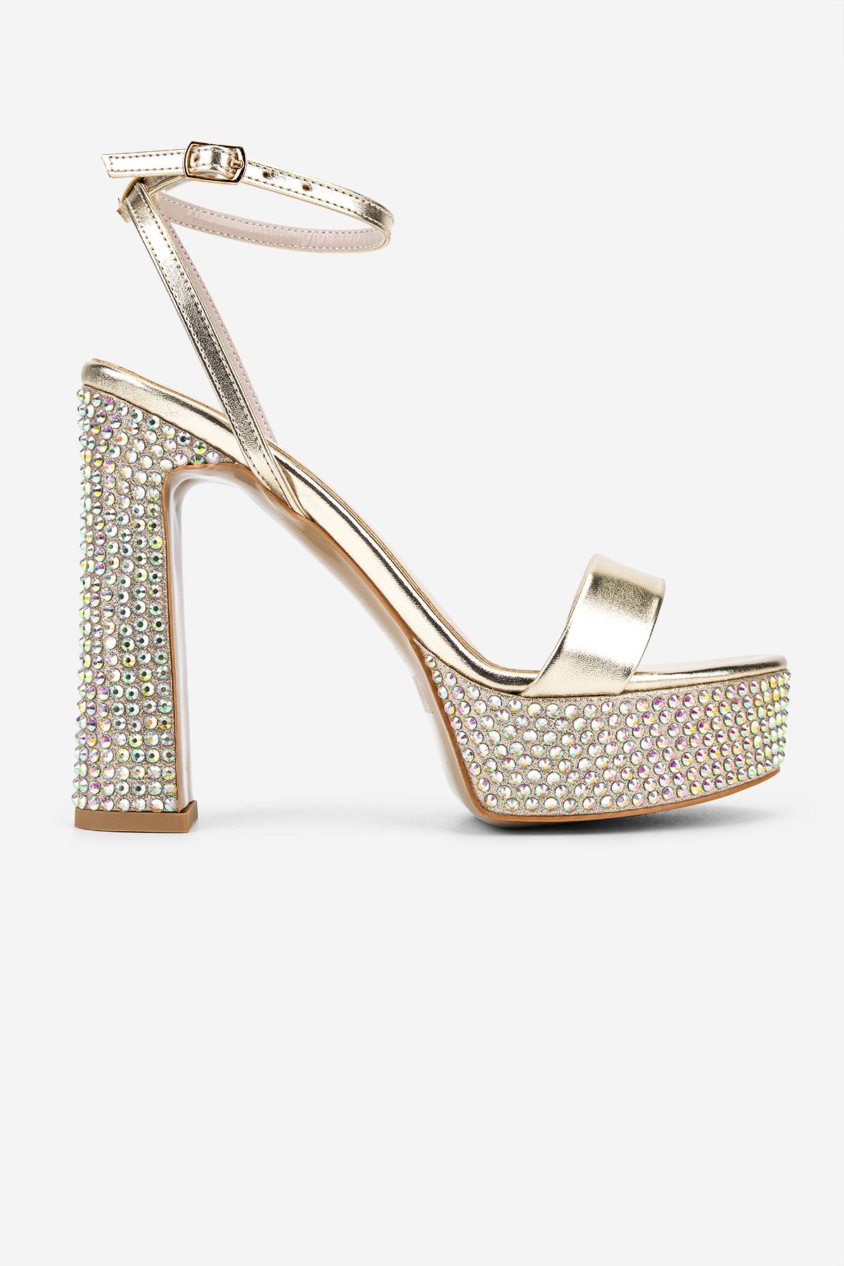 Valmenti Kadın Suni Deri Gold Night Shoes Ayakkabı