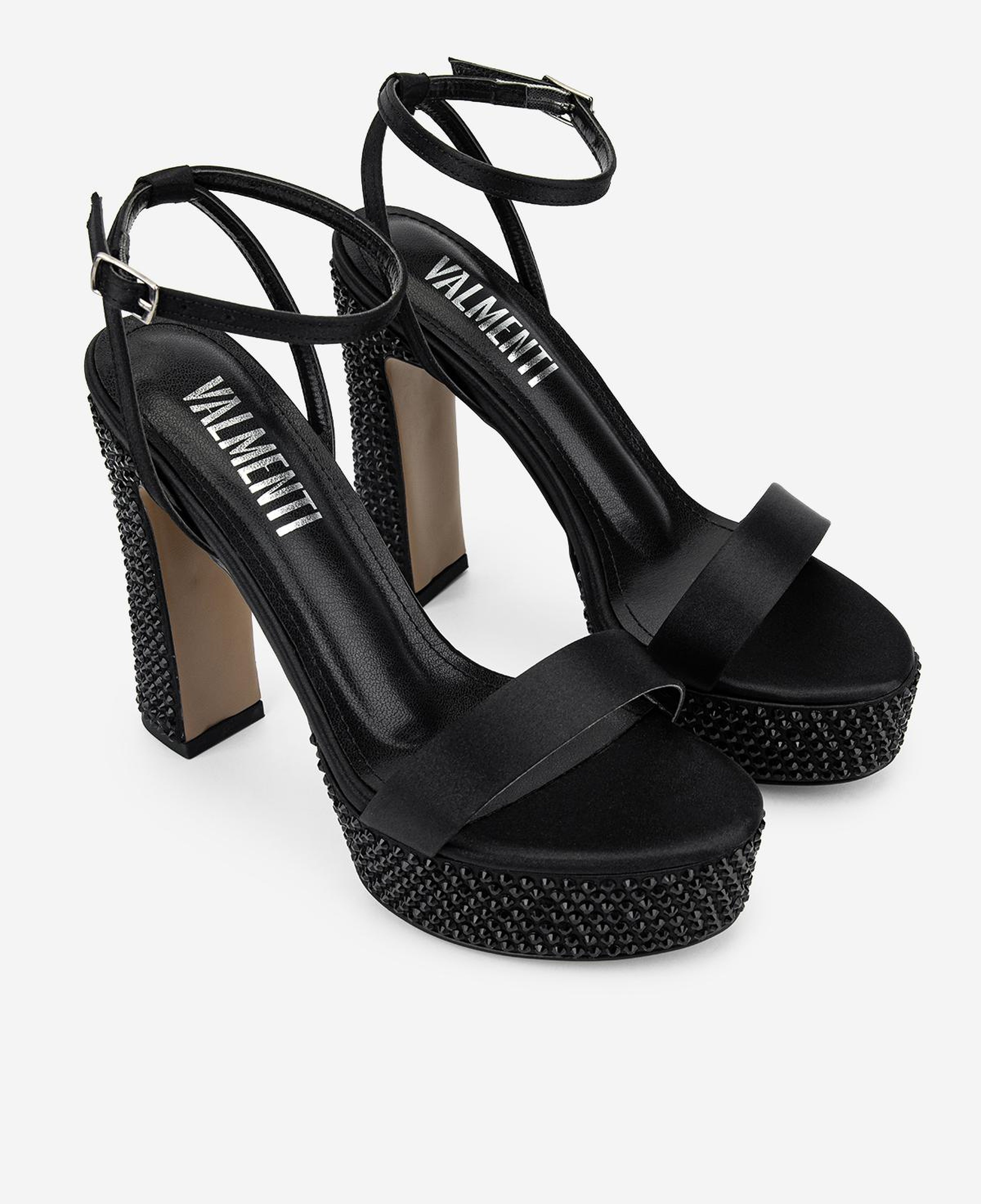 Valmenti Kadın Suni Deri Siyah Saten Night Shoes Ayakkabı
