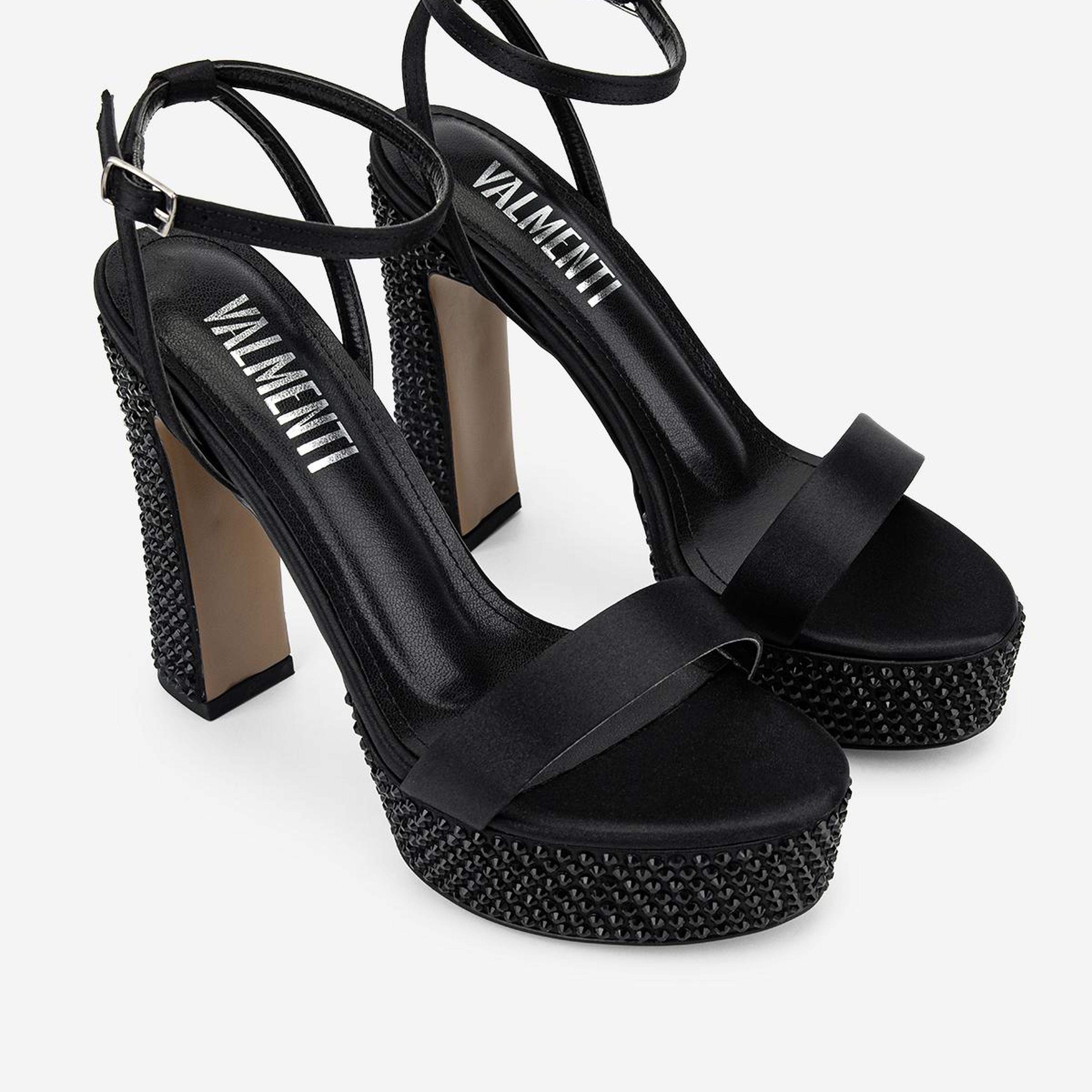 Valmenti Kadın Suni Deri Siyah Saten Night Shoes Ayakkabı
