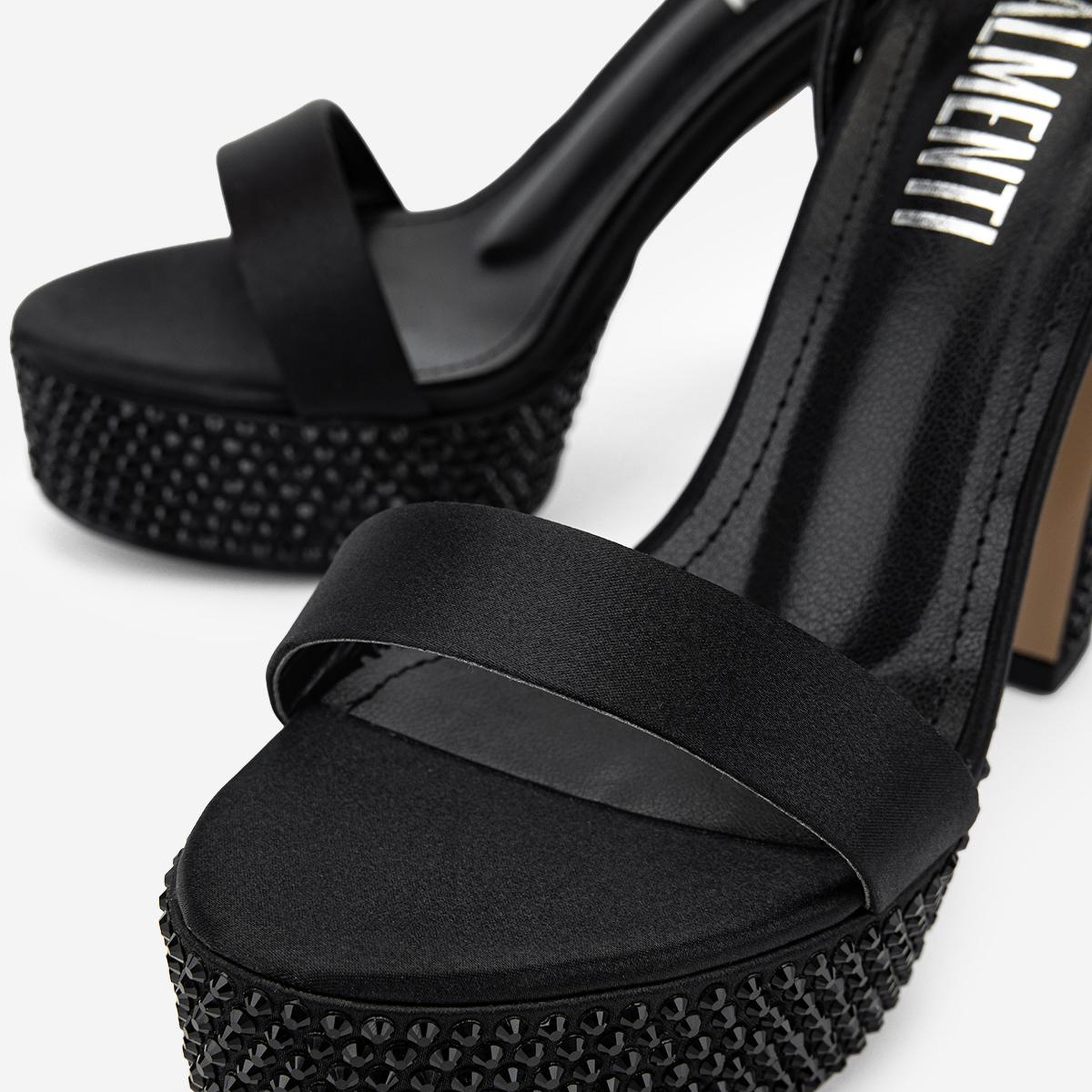 Valmenti Kadın Suni Deri Siyah Saten Night Shoes Ayakkabı