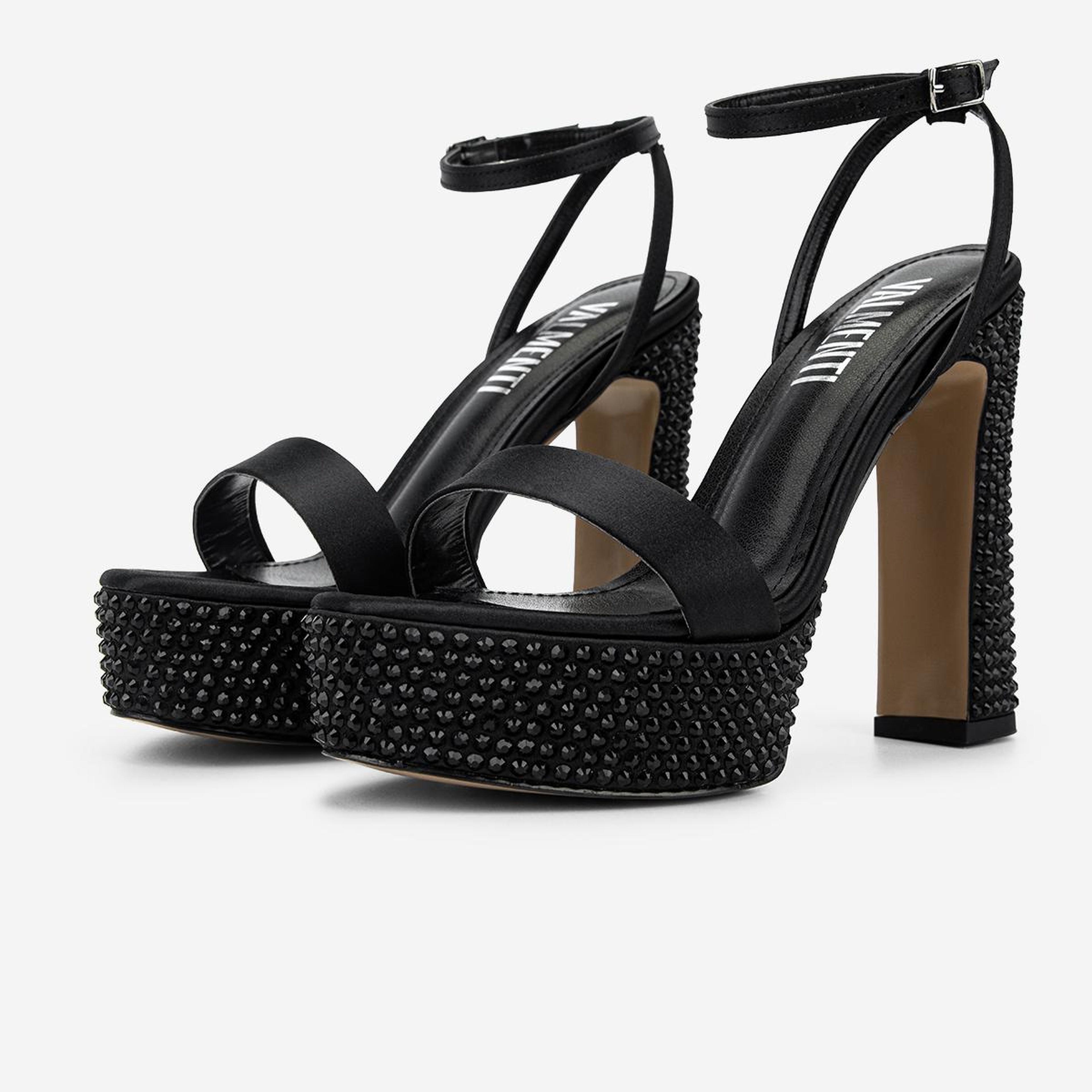 Valmenti Kadın Suni Deri Siyah Saten Night Shoes Ayakkabı