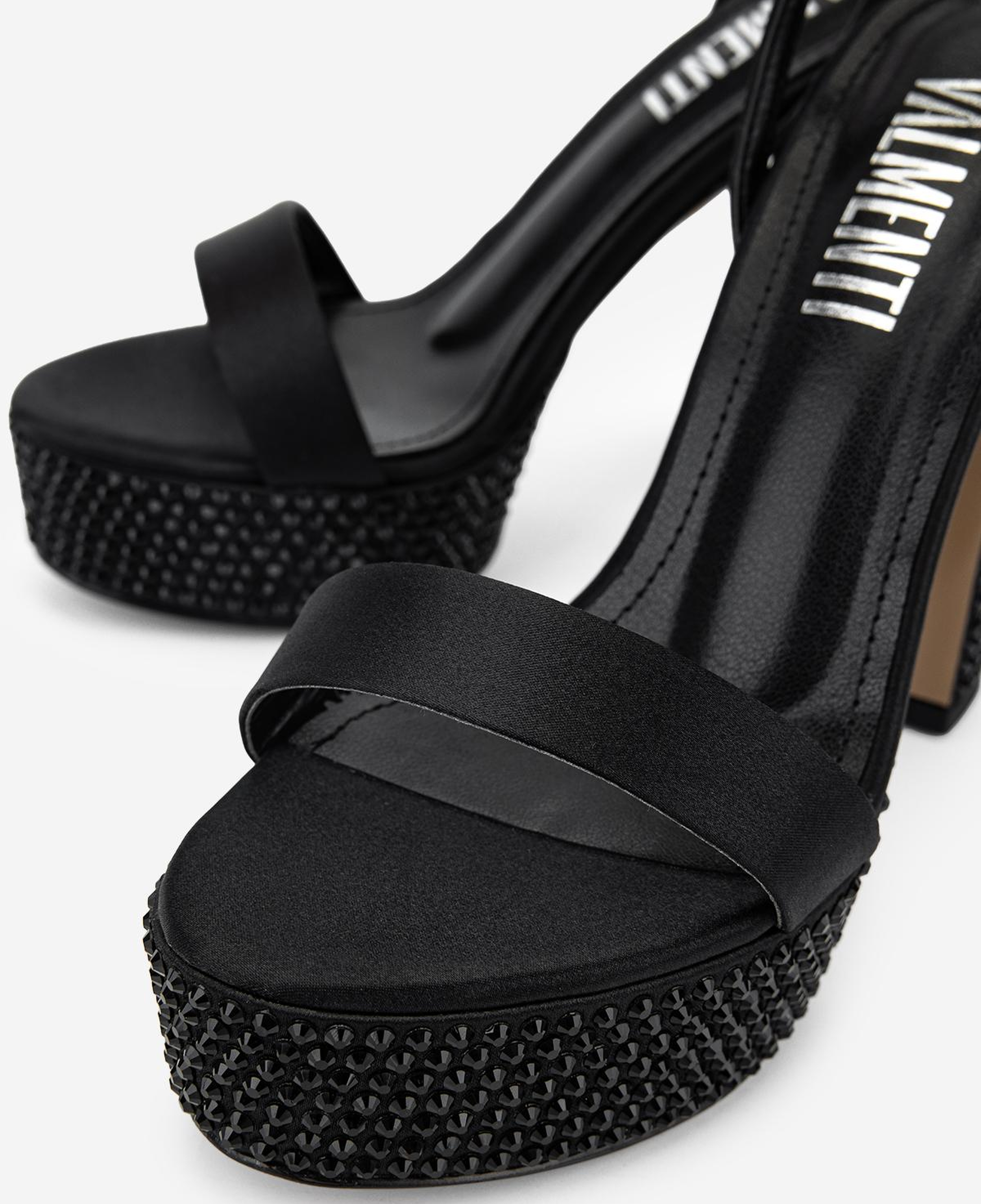 Valmenti Kadın Suni Deri Siyah Saten Night Shoes Ayakkabı