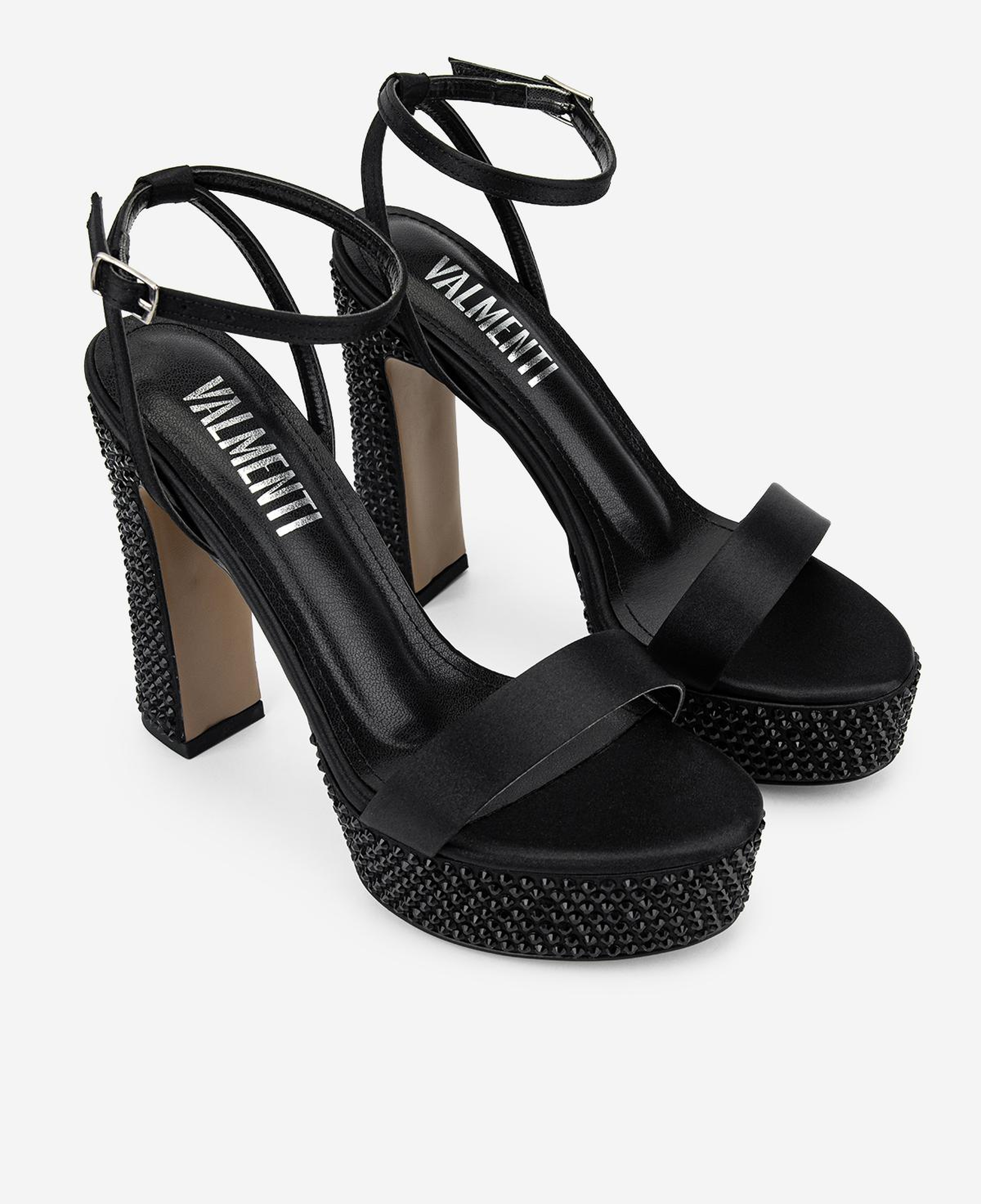 Valmenti Kadın Suni Deri Siyah Saten Night Shoes Ayakkabı
