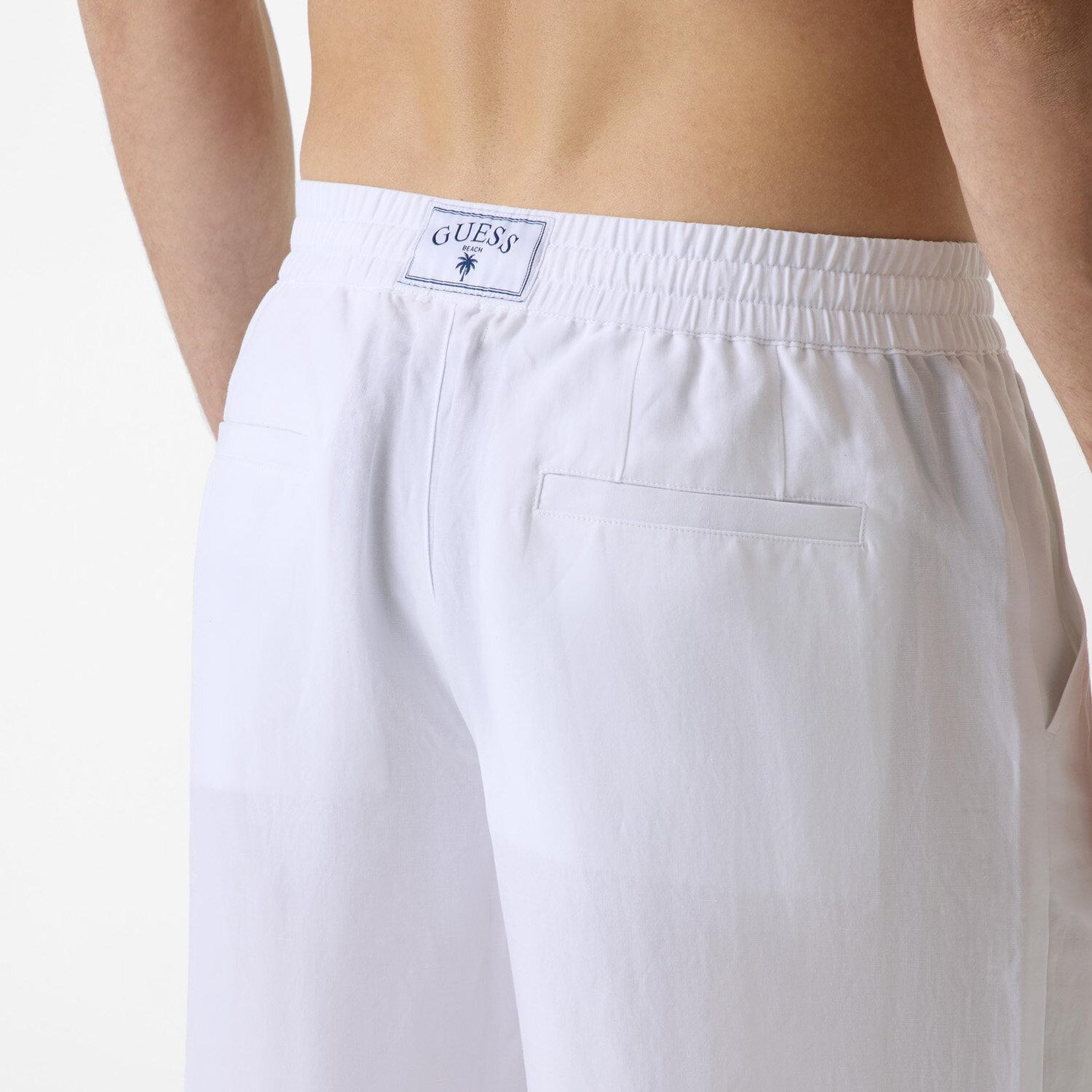 Slub Erkek Keten Karışımlı Loose Fit Şort