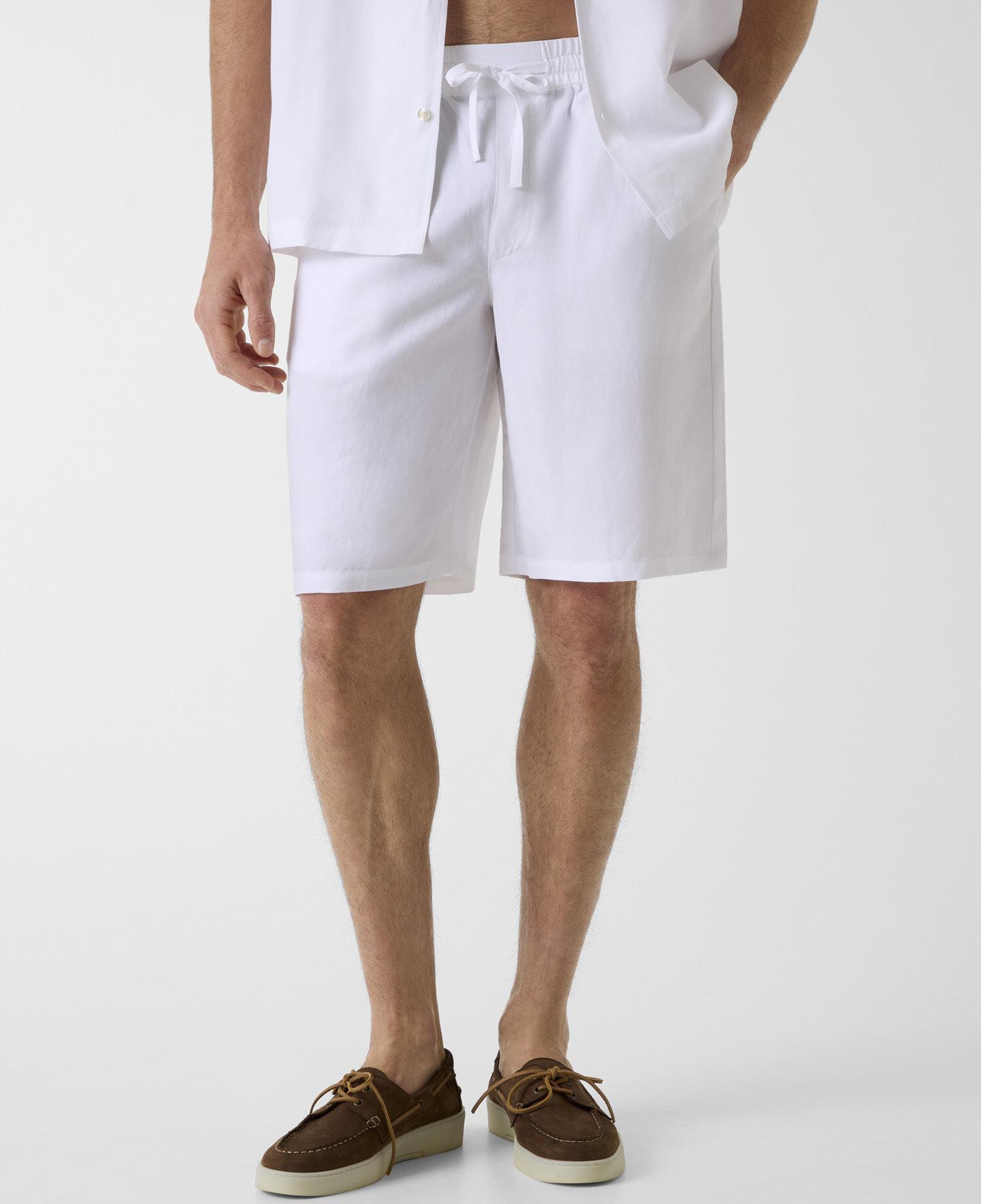 Slub Erkek Keten Karışımlı Loose Fit Şort