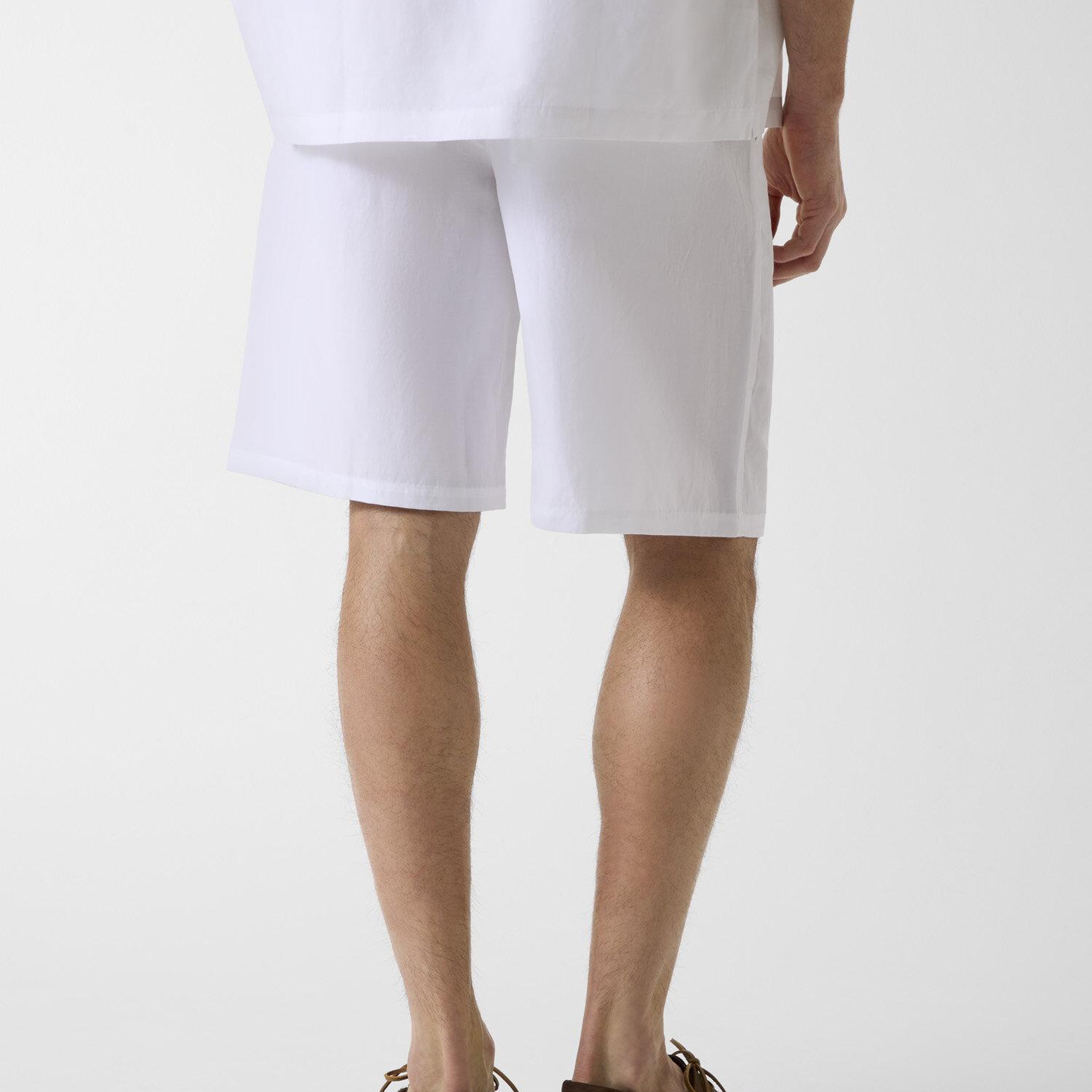 Slub Erkek Keten Karışımlı Loose Fit Şort