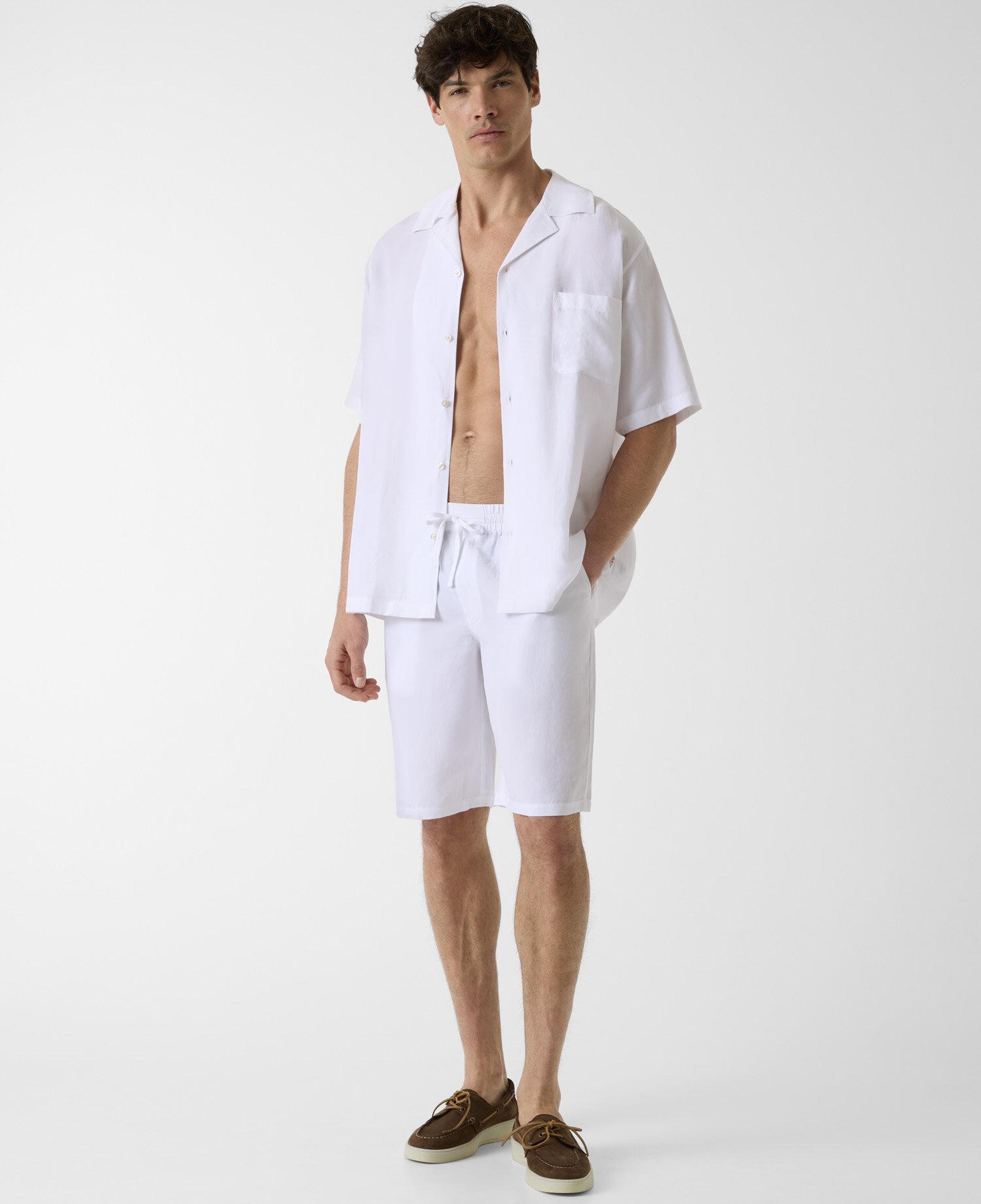 Slub Erkek Keten Karışımlı Loose Fit Şort