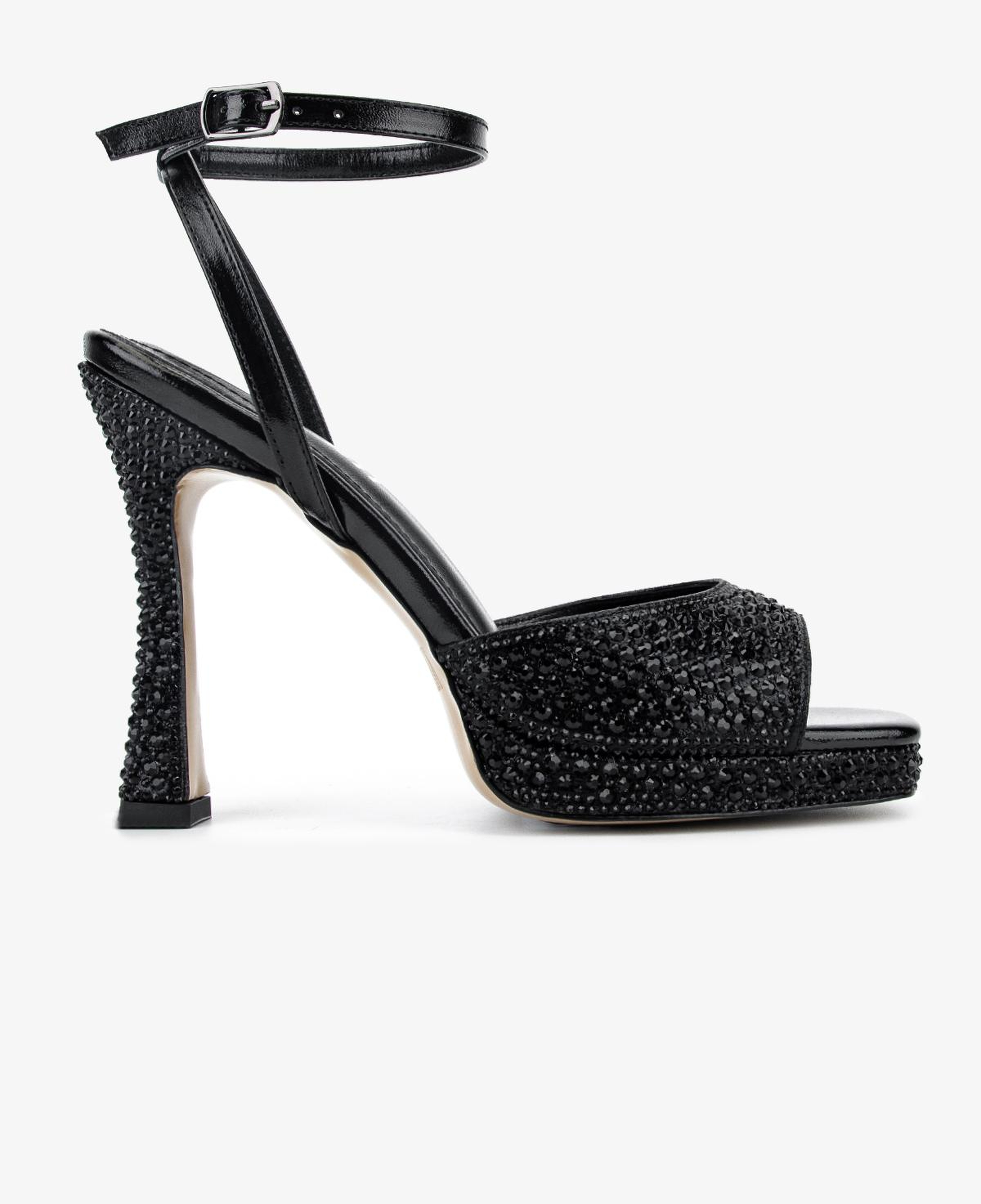 Valmenti Kadın Suni Deri Siyah Taşlı Night Shoes Ayakkabı