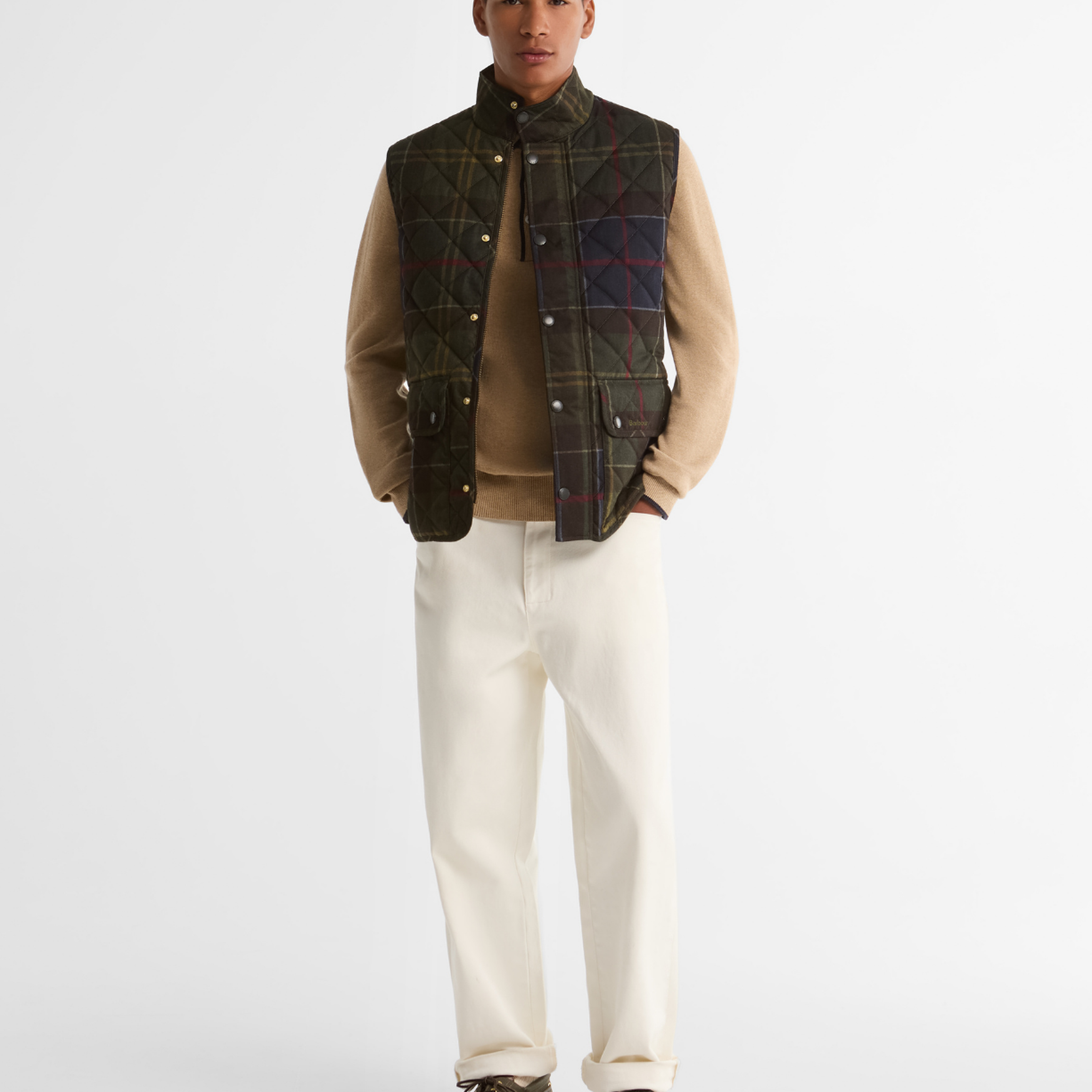 Barbour Icons Tartan Lowerdale Kapitone Yelek