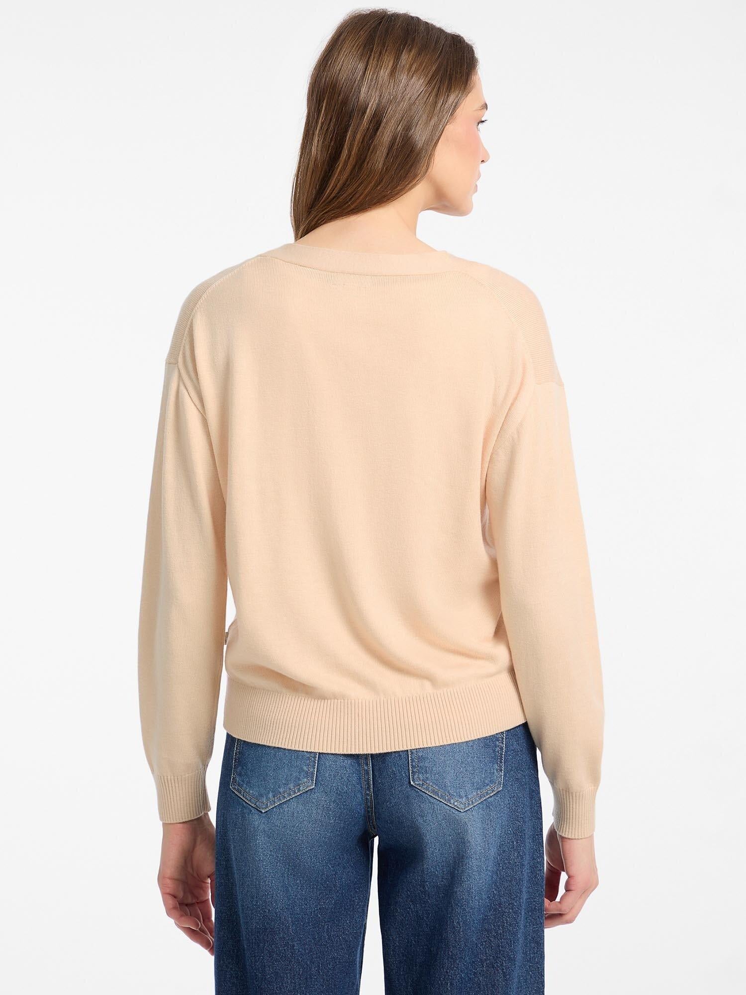 Guess Jeans Kadın Ipek Karışımlı Triko Hırka