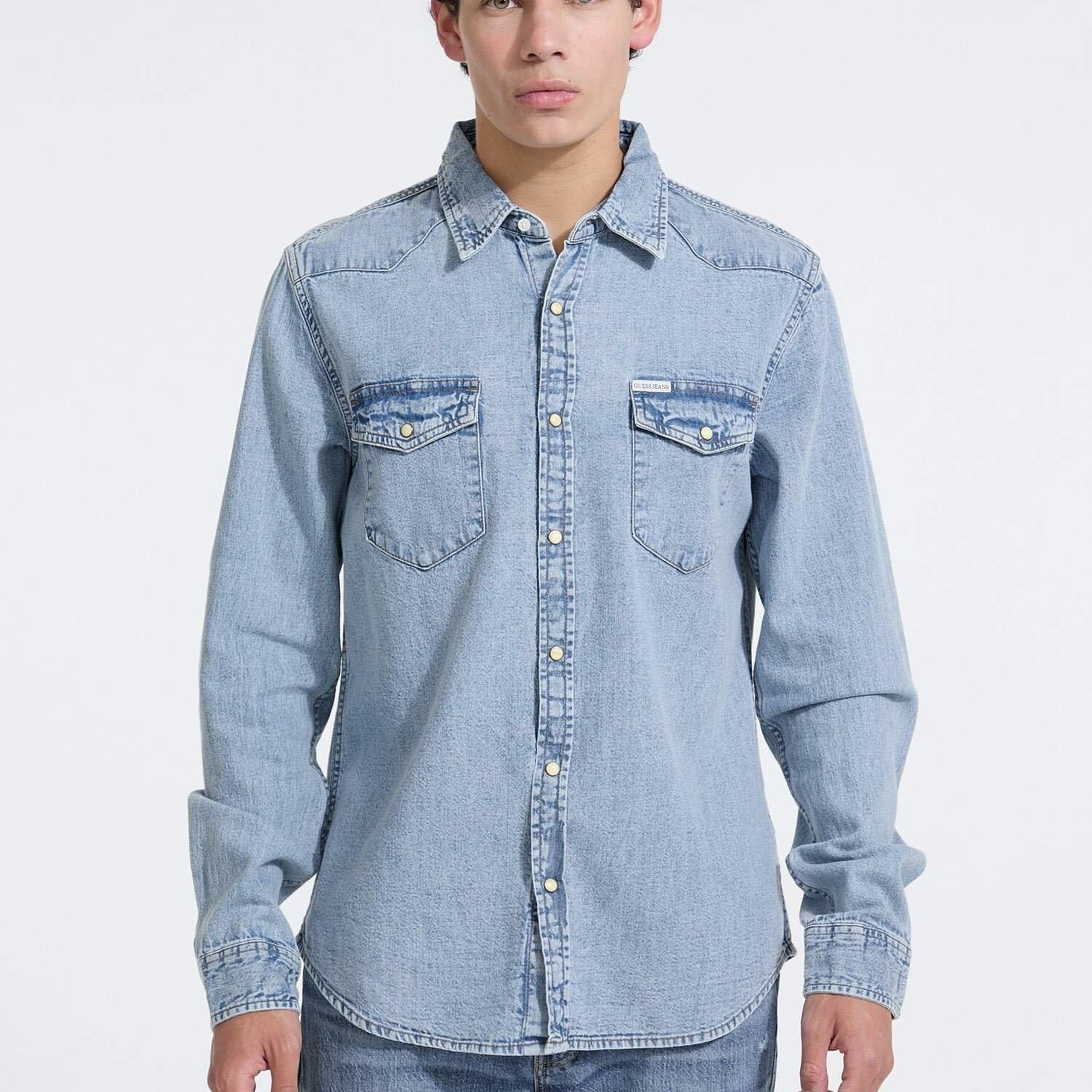 Gj Slim Ls Erkek Regular Fit Denim Gömlek
