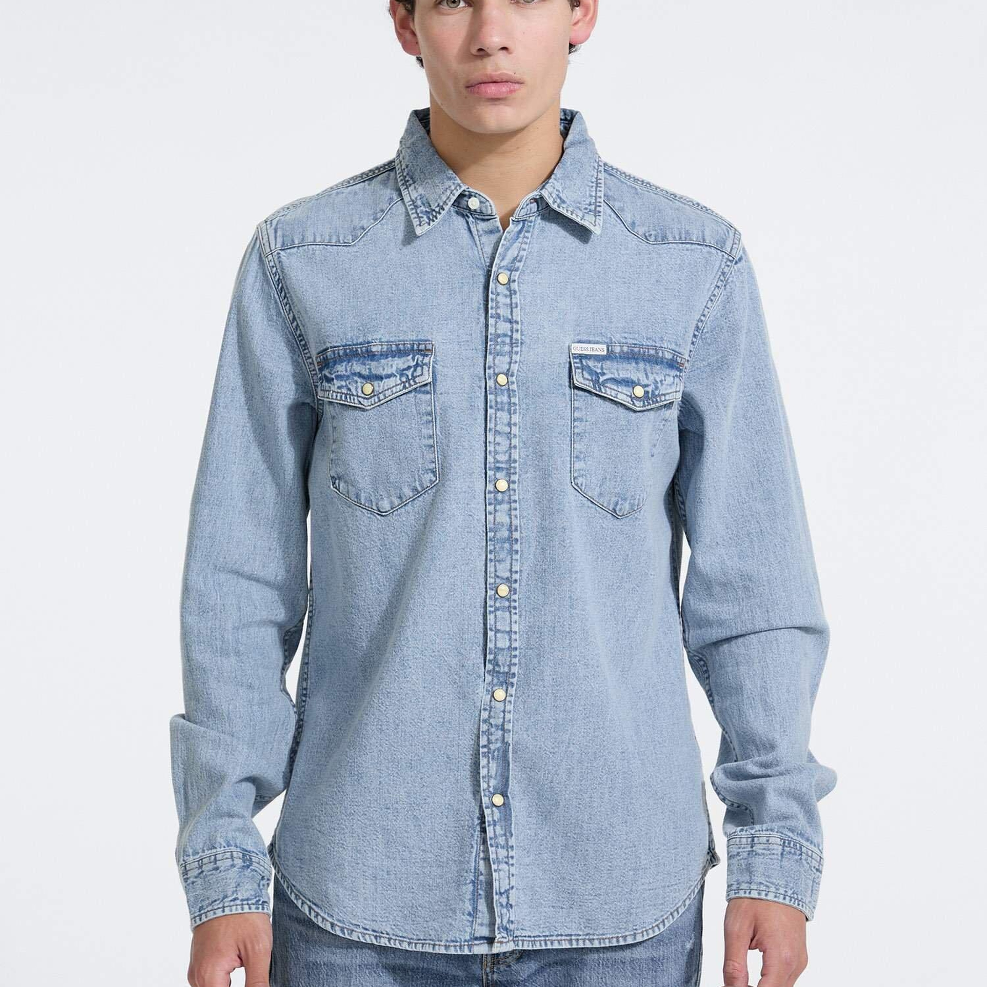 Gj Slim Ls Erkek Regular Fit Denim Gömlek