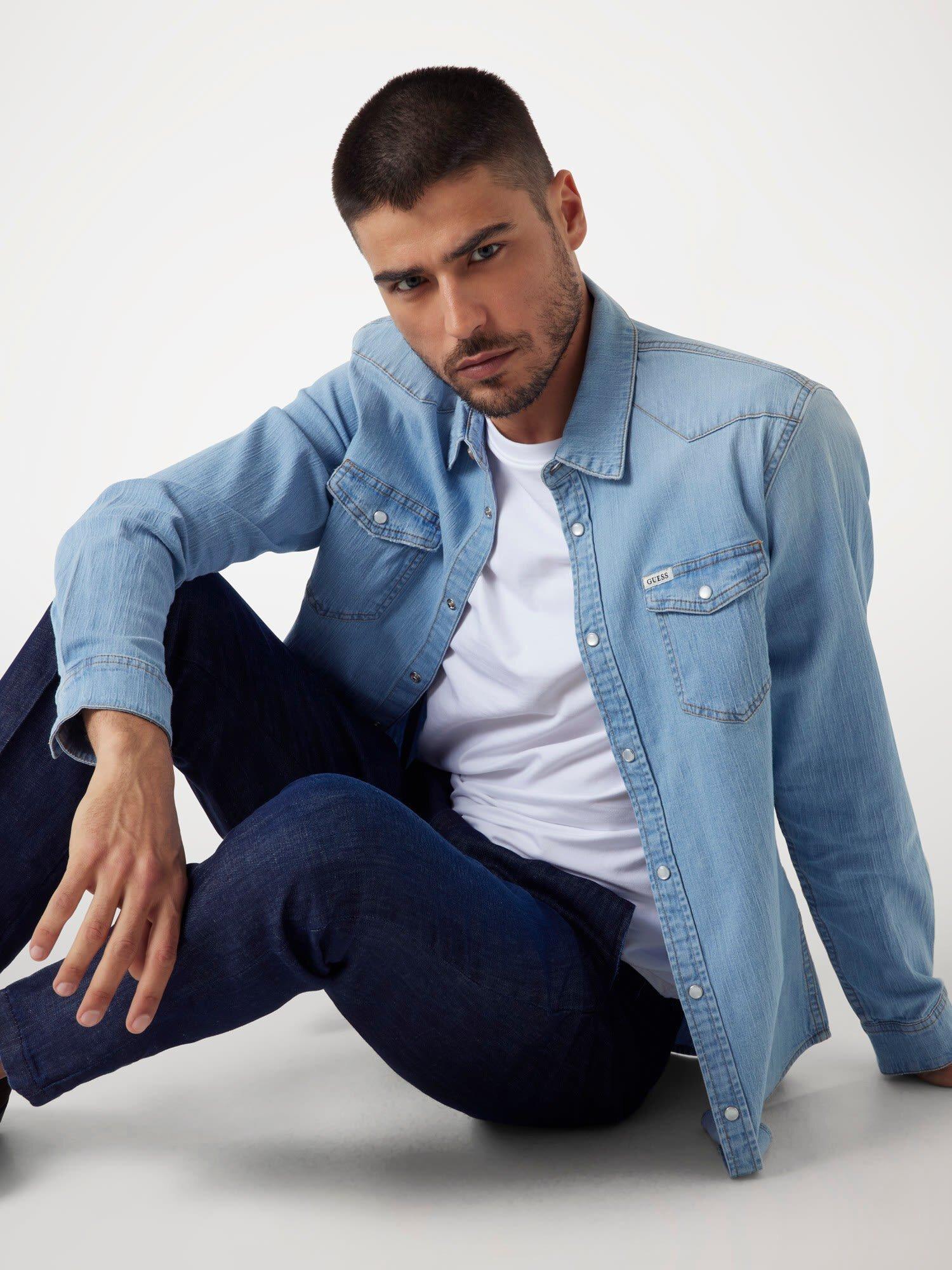 Truckee Erkek Slim Fit Denim Gömlek