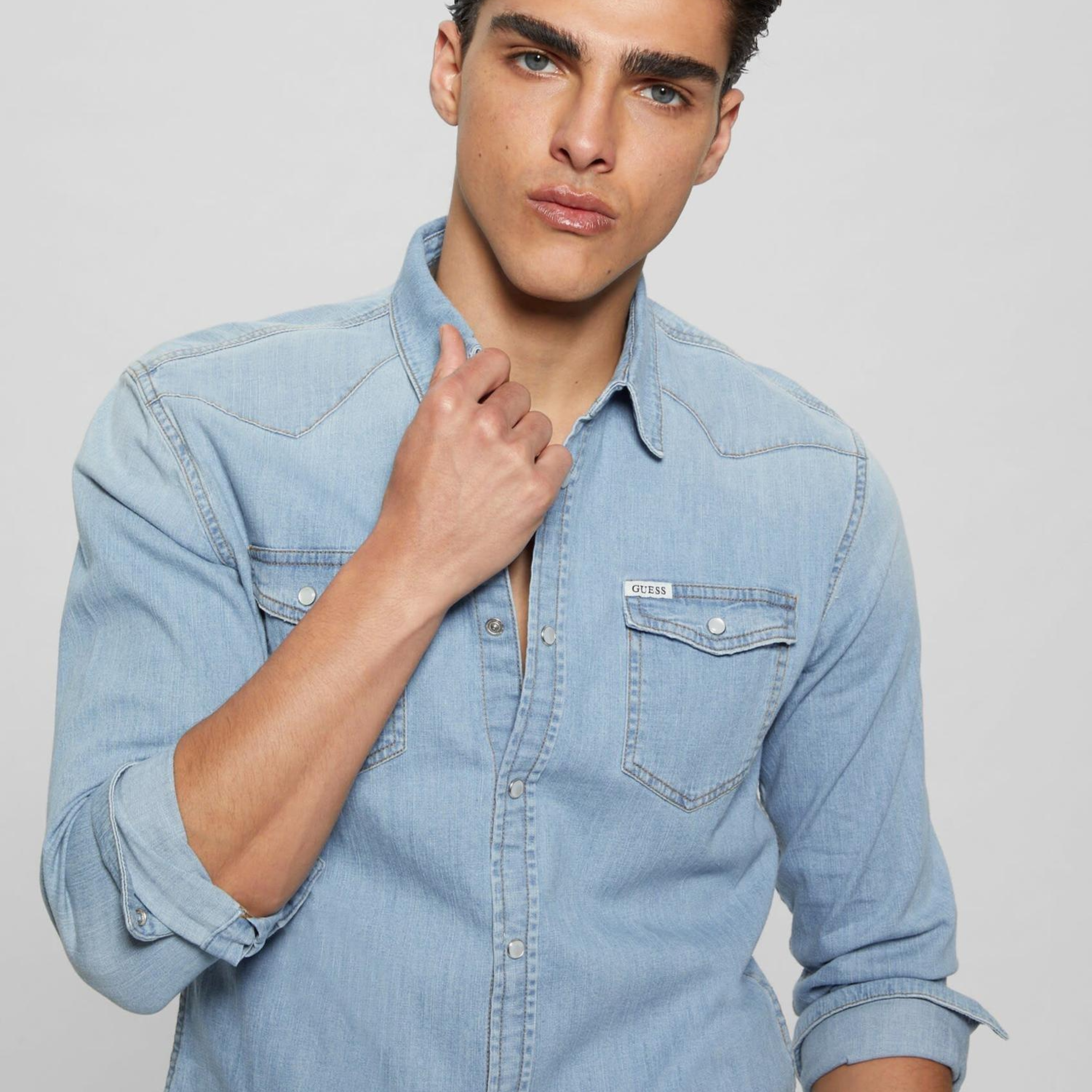 Truckee Erkek Slim Fit Denim Gömlek