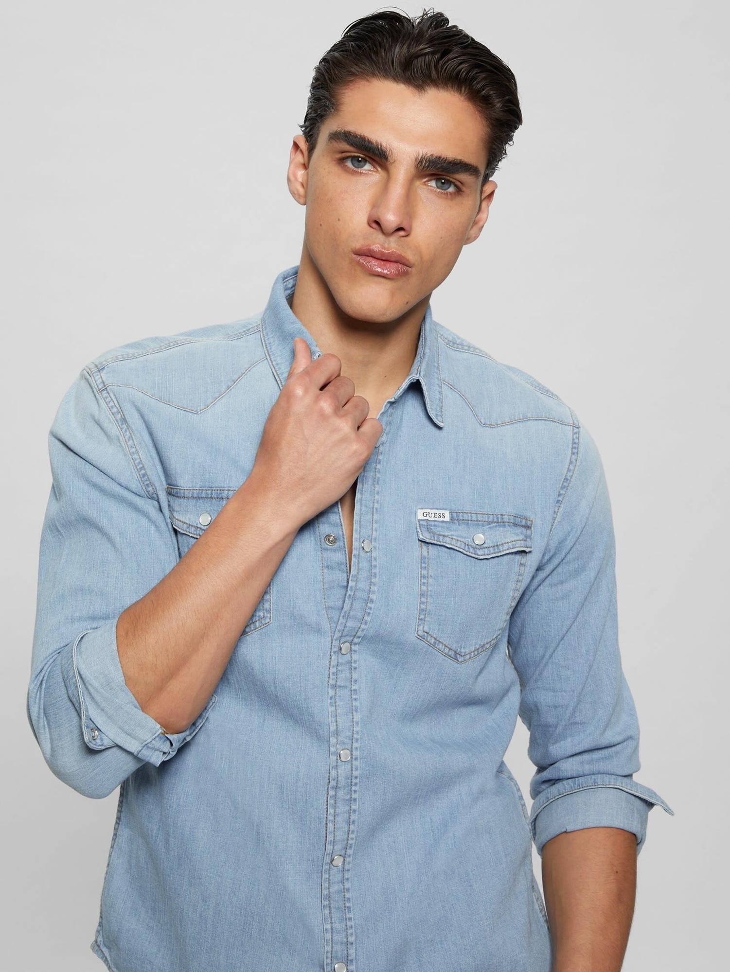 Truckee Erkek Slim Fit Denim Gömlek
