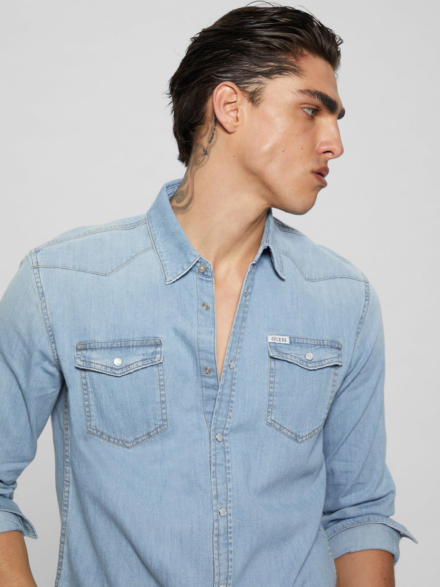 Truckee Erkek Slim Fit Denim Gömlek