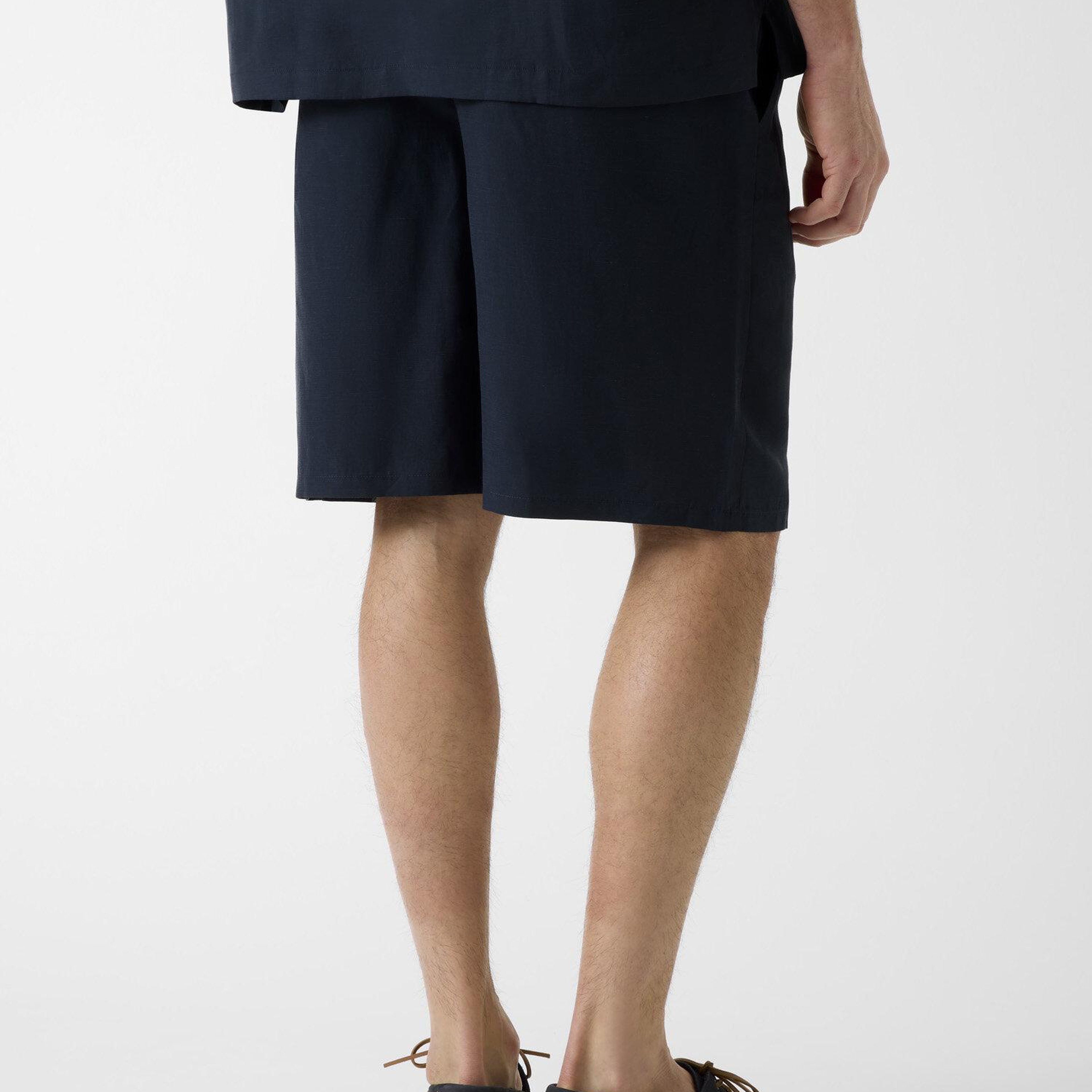 Slub Erkek Keten Karışımlı Loose Fit Şort